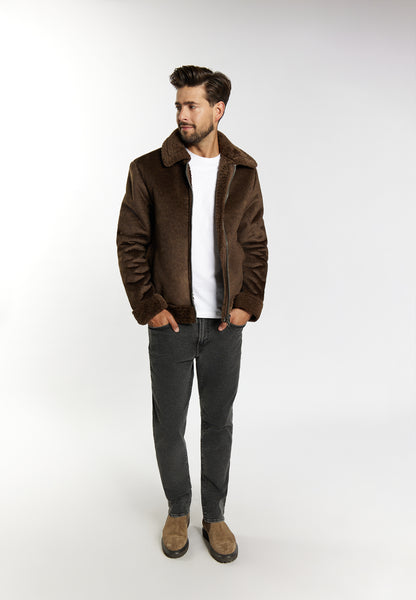 DreiMaster Vintage Herren Übergangsjacke aus Kunstpelz