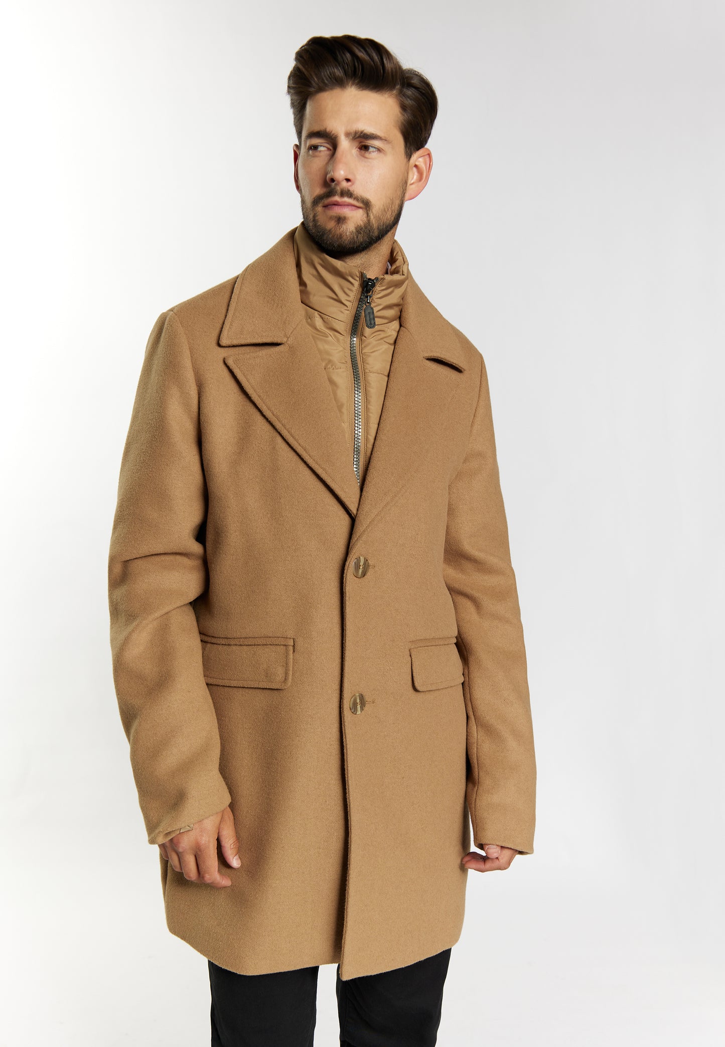 Dreimaster Klassik Men's Transitional Coat Made Of Wool Blend - Schmuddelwedda Shop