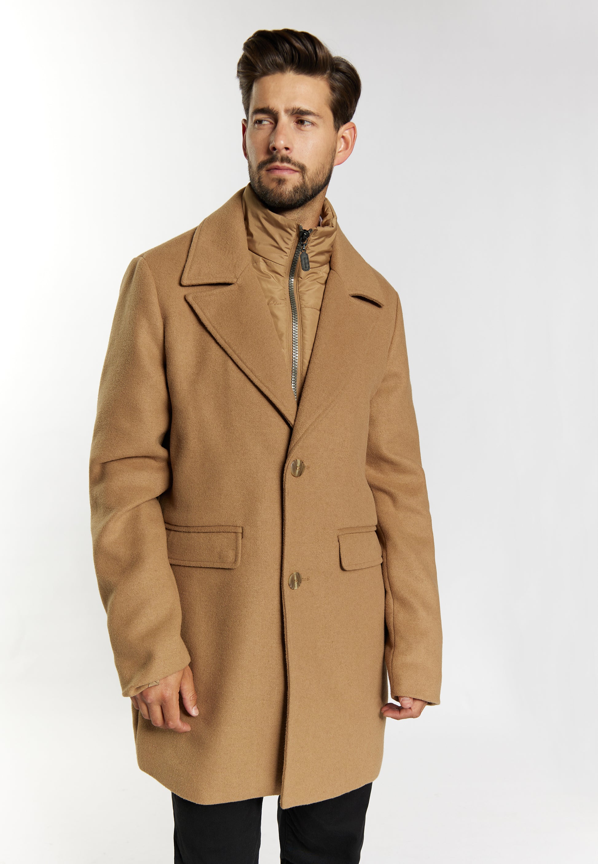 Dreimaster Klassik Men's Transitional Coat Made Of Wool Blend - Schmuddelwedda Shop
