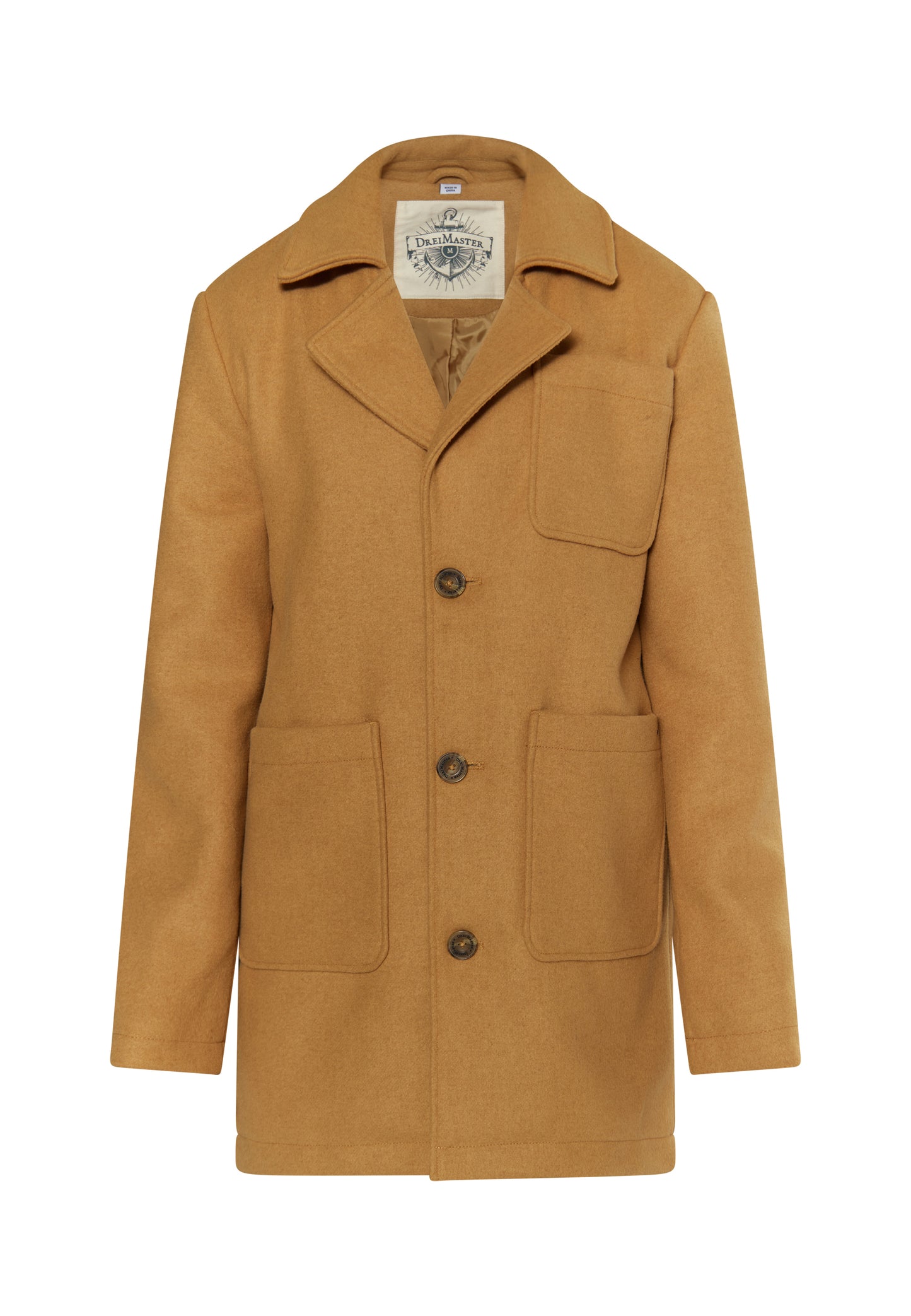 Dreimaster Vintage Herren-Kurzmantel aus Wollmischung