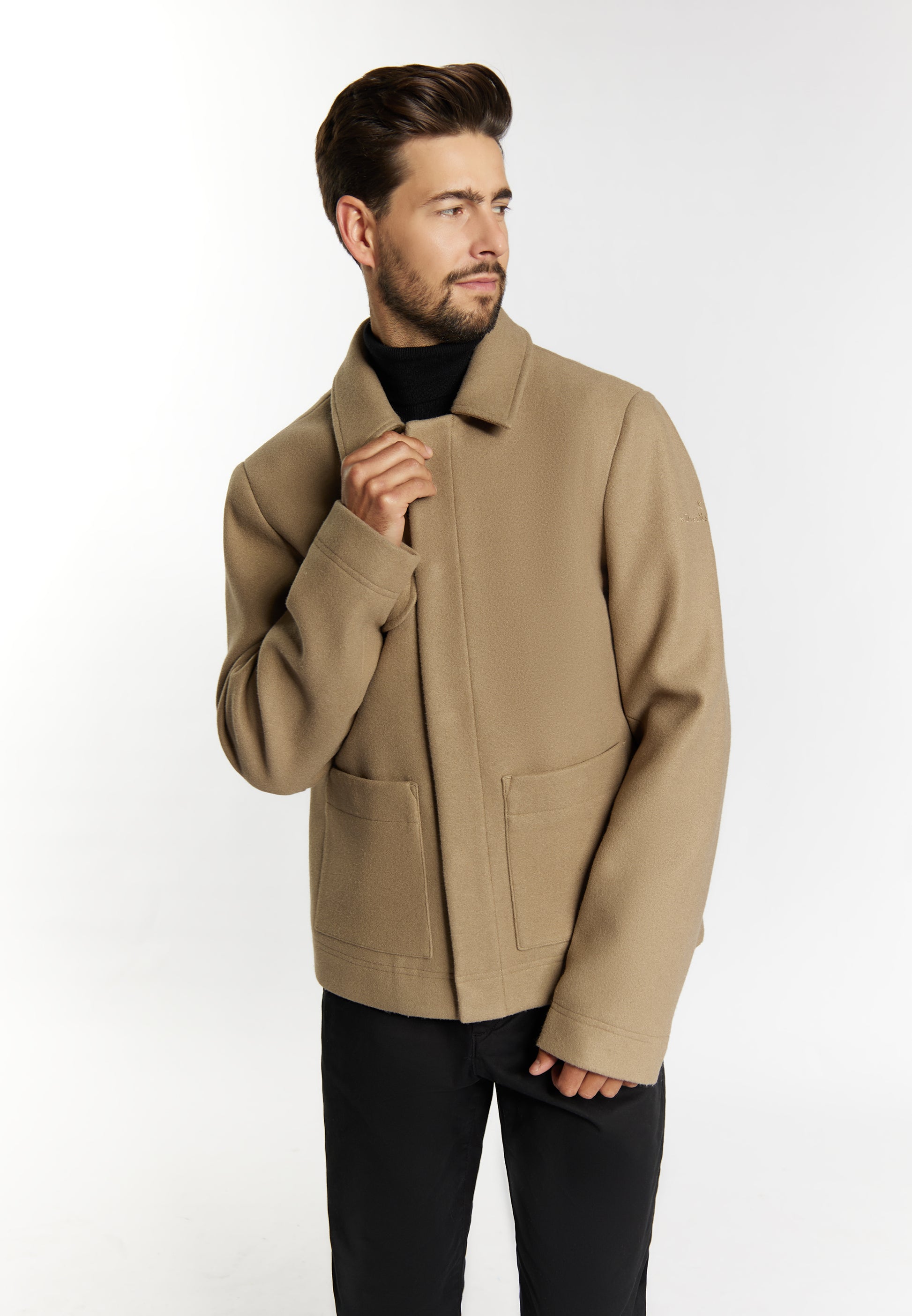 Dreimaster Klassik Men's Transitional Jacket In A Wool Look - Schmuddelwedda Shop