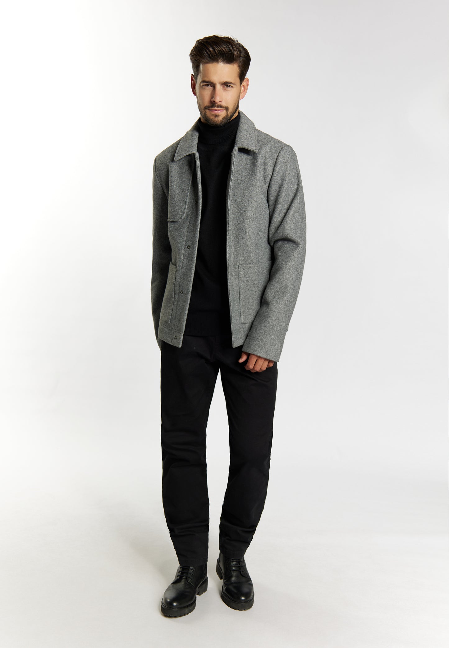 Dreimaster Klassik Men's Transitional Jacket In A Wool Look - Schmuddelwedda Shop