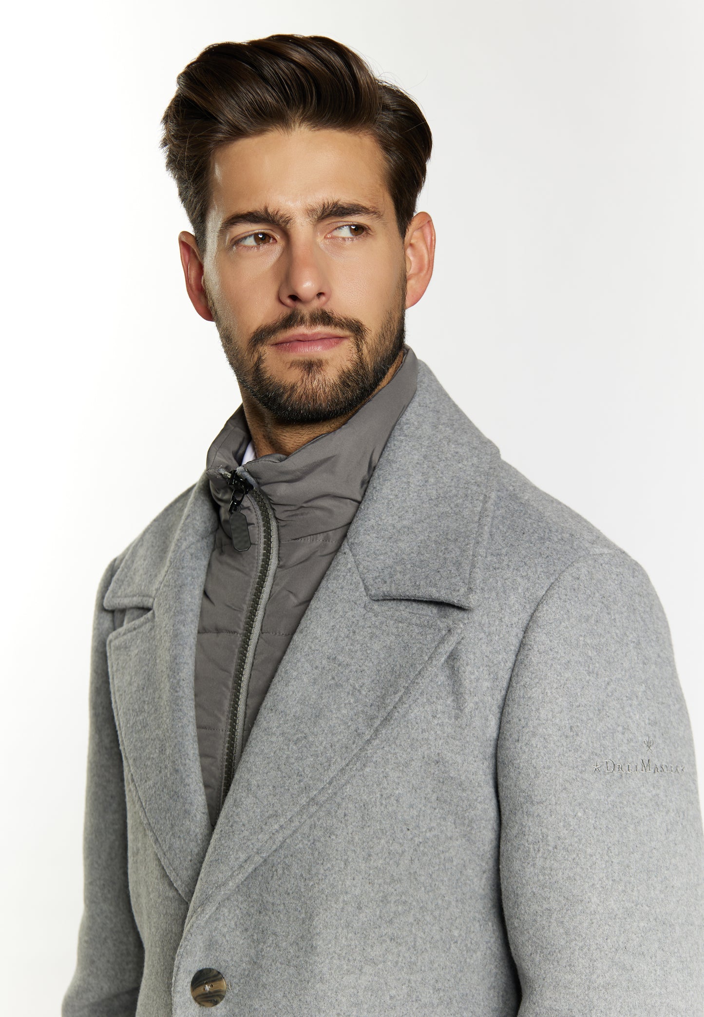 Dreimaster Klassik Men's Transitional Coat Made Of Wool Blend - Schmuddelwedda Shop