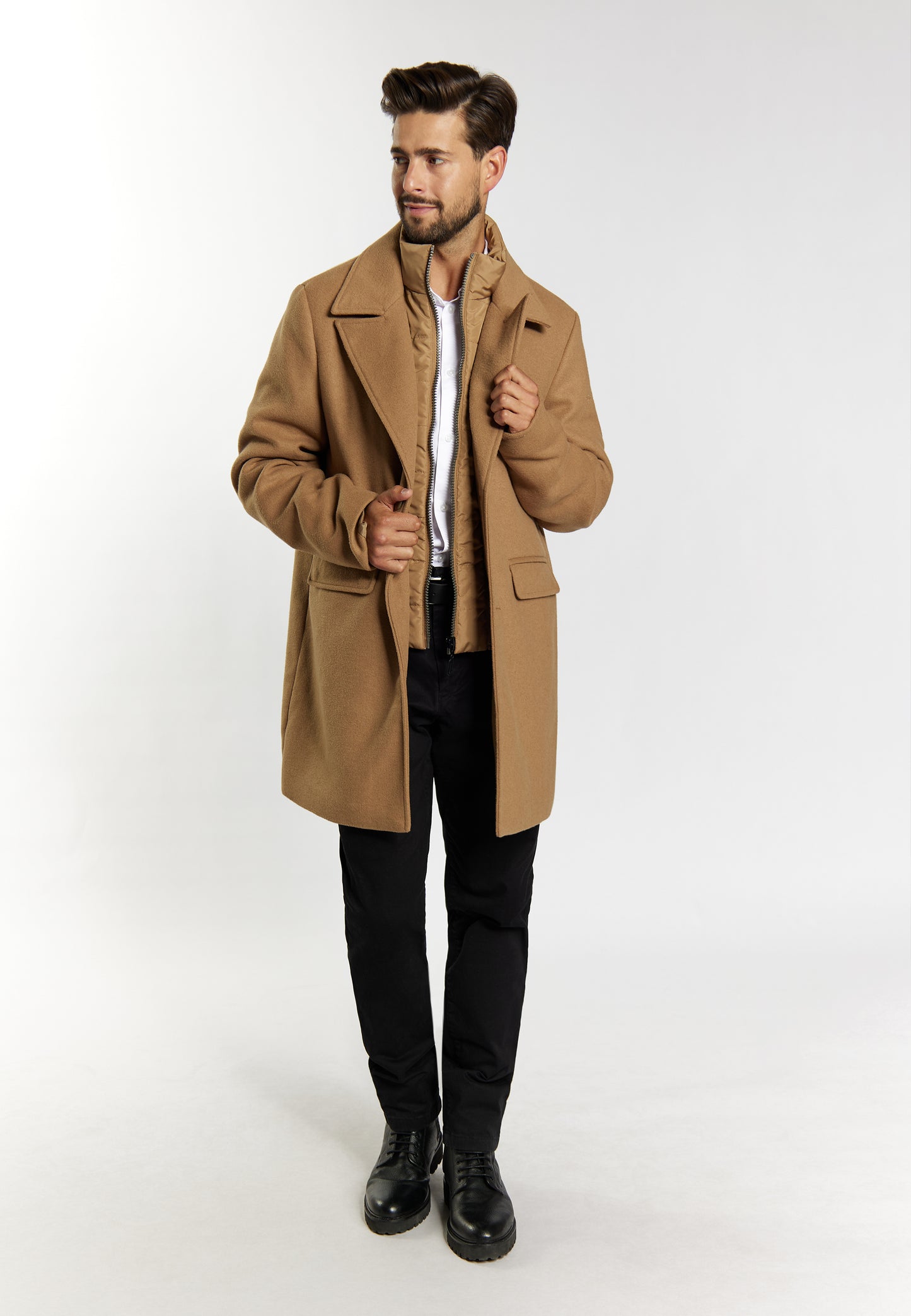 Dreimaster Klassik Men's Transitional Coat Made Of Wool Blend - Schmuddelwedda Shop