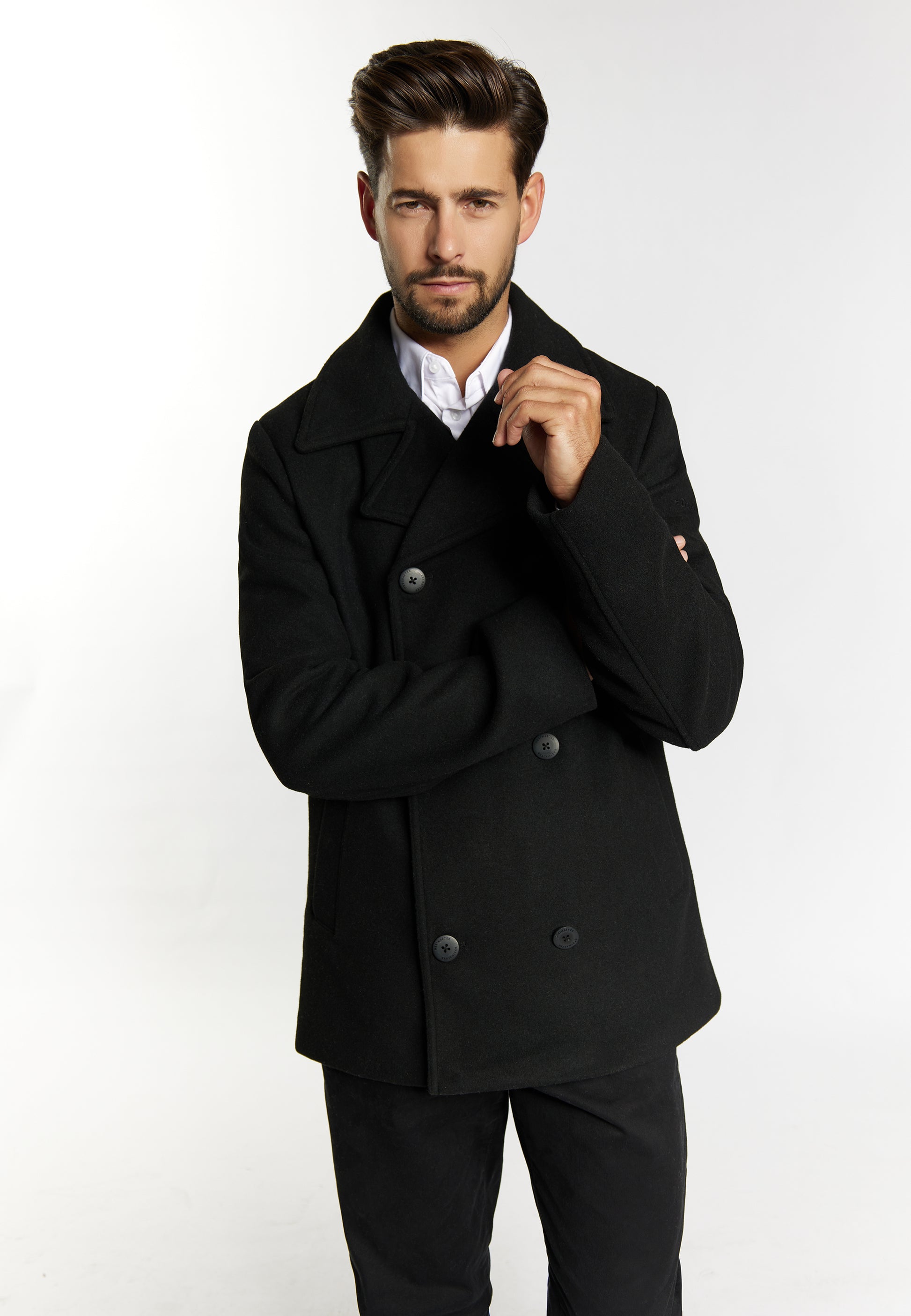 DreiMaster Klassik Men's Wool Blend Pea Coat - Schmuddelwedda Shop