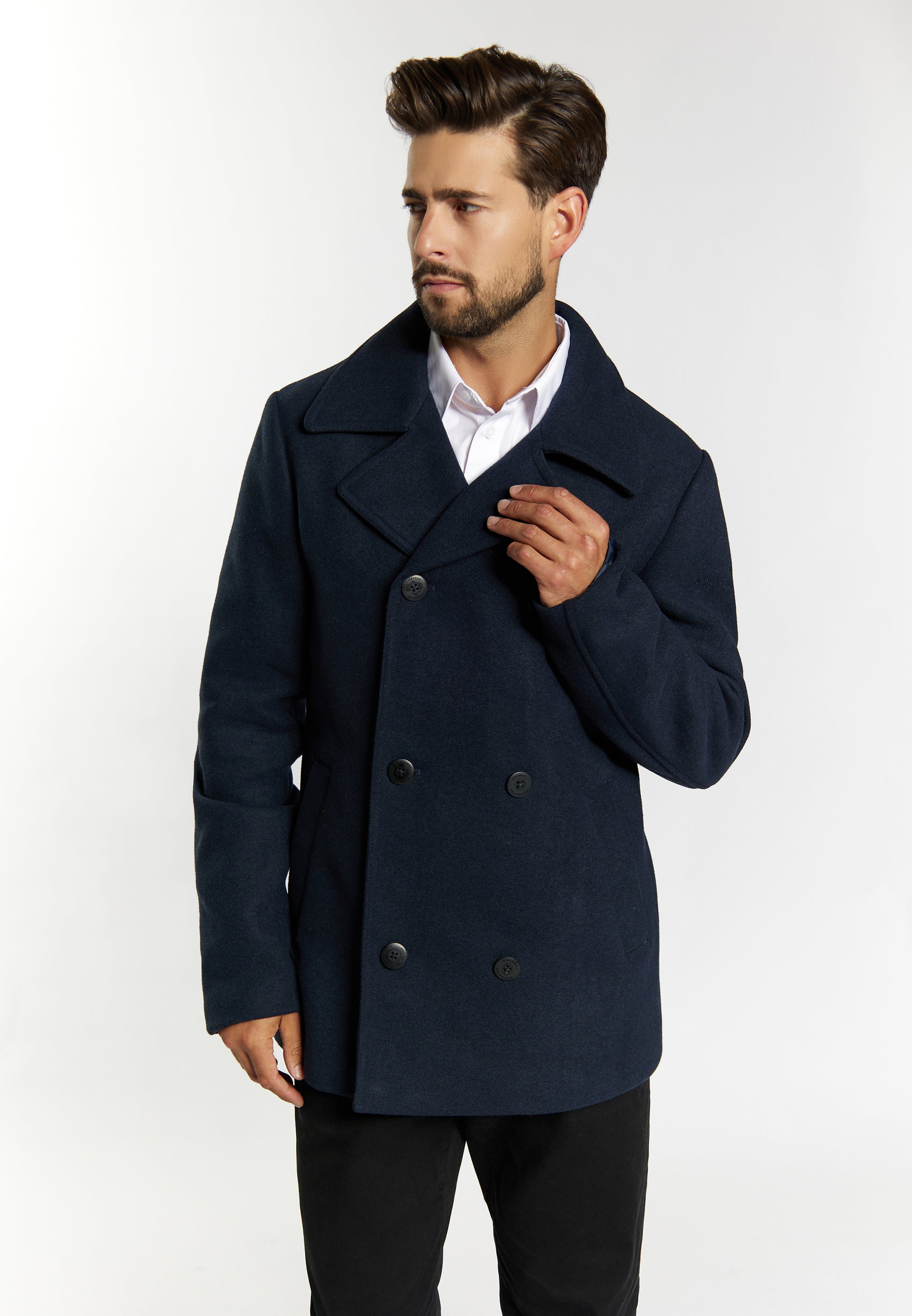 DreiMaster Klassik Men's Wool Blend Pea Coat - Schmuddelwedda Shop