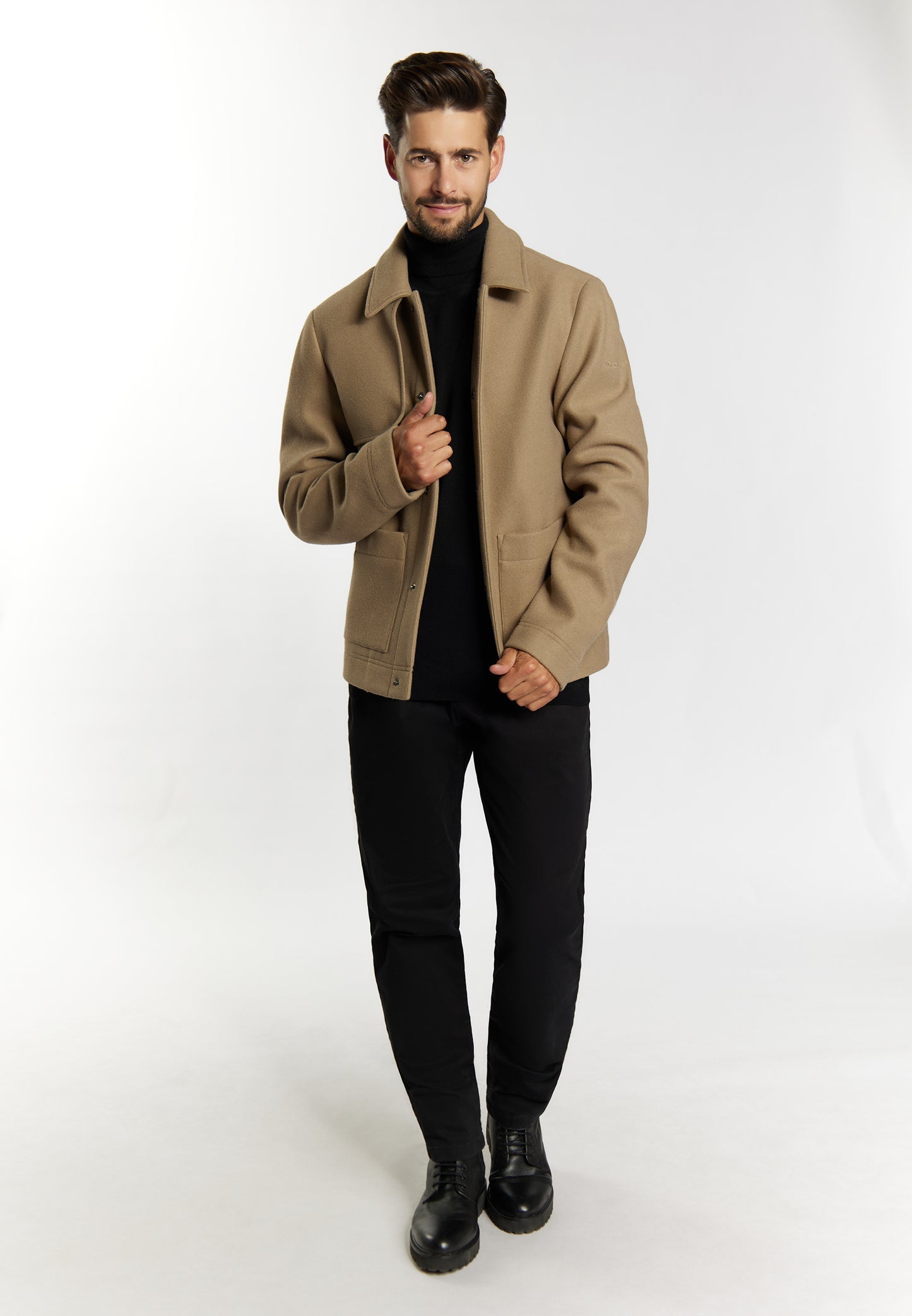 Dreimaster Klassik Men's Transitional Jacket In A Wool Look - Schmuddelwedda Shop