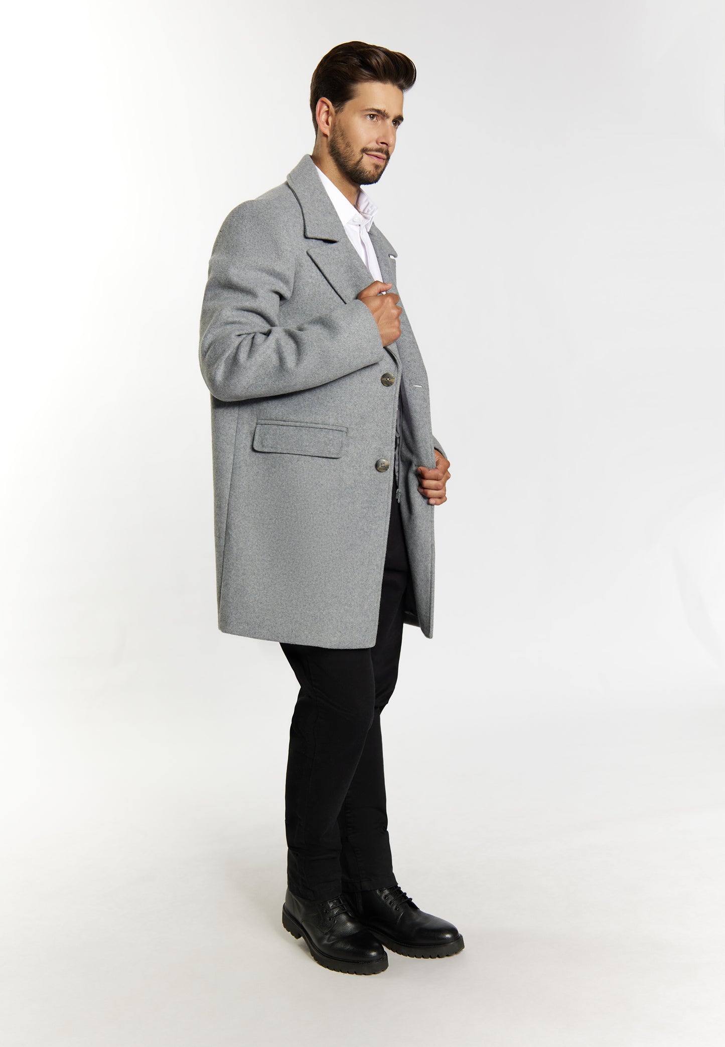 Dreimaster Klassik Men's Transitional Coat Made Of Wool Blend - Schmuddelwedda Shop