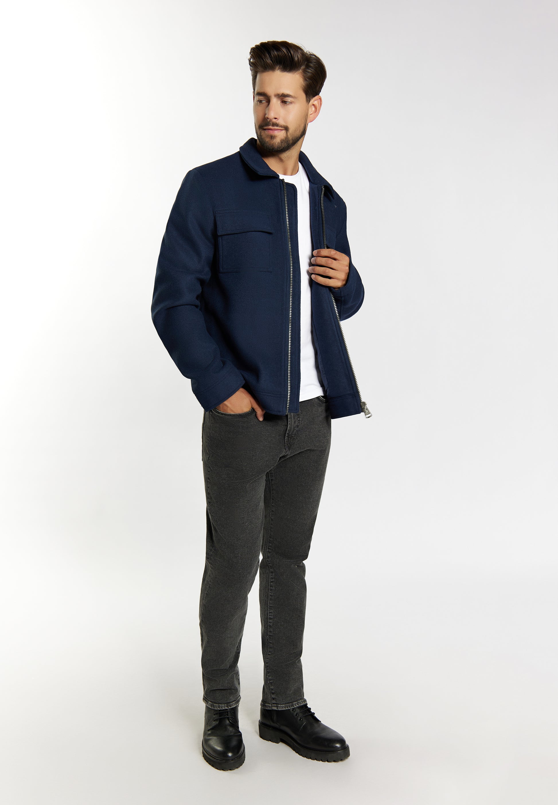 DreiMaster Vintage Herren Übergangsjacke aus Wollmischung