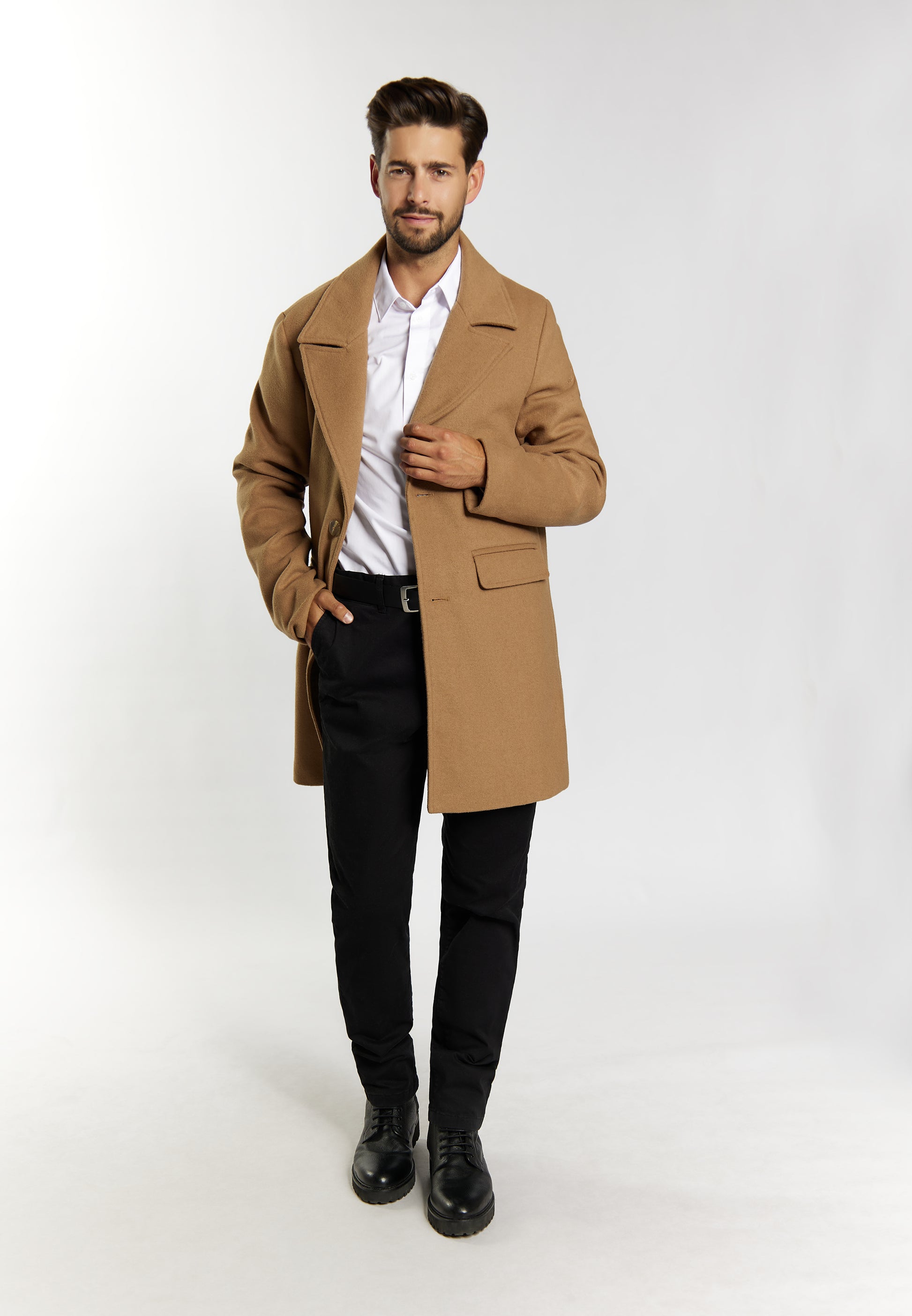 Dreimaster Klassik Men's Transitional Coat Made Of Wool Blend - Schmuddelwedda Shop