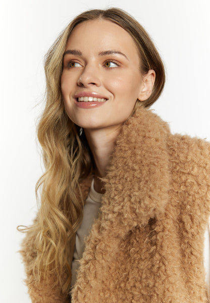 DreiMaster Vintage Damen Lange Weste Aus Kunstpelz