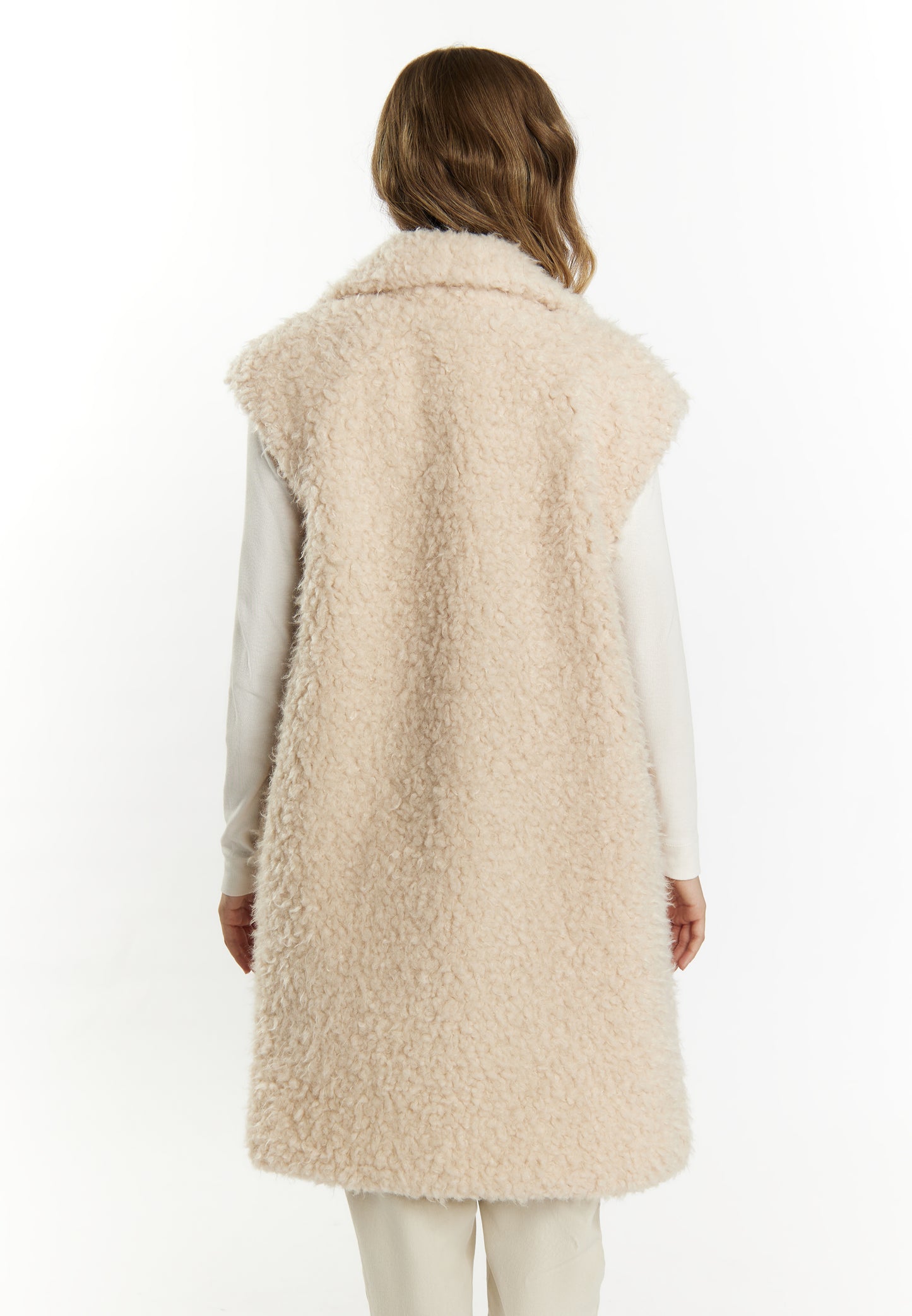 DreiMaster Vintage Damen Lange Weste Aus Kunstpelz