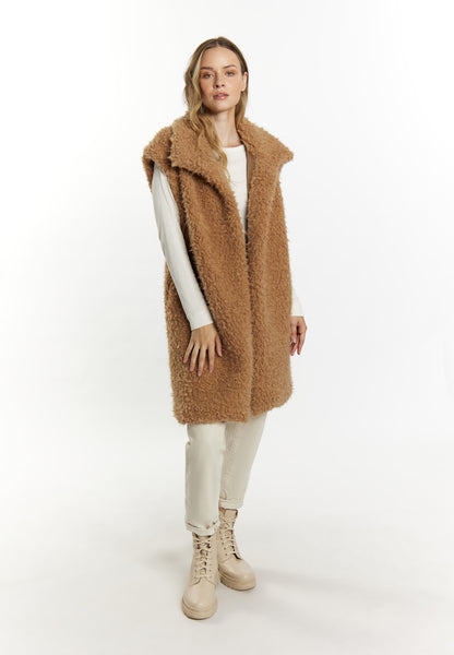 DreiMaster Vintage Damen Lange Weste Aus Kunstpelz