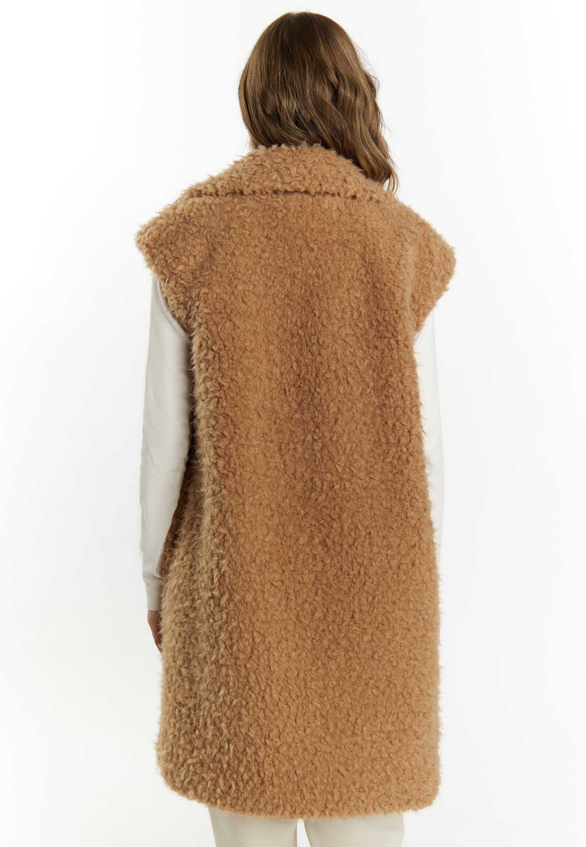 DreiMaster Vintage Damen Lange Weste Aus Kunstpelz