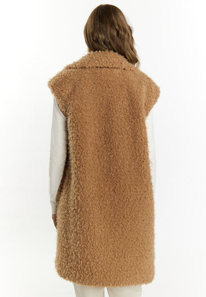 DreiMaster Vintage Damen Lange Weste Aus Kunstpelz