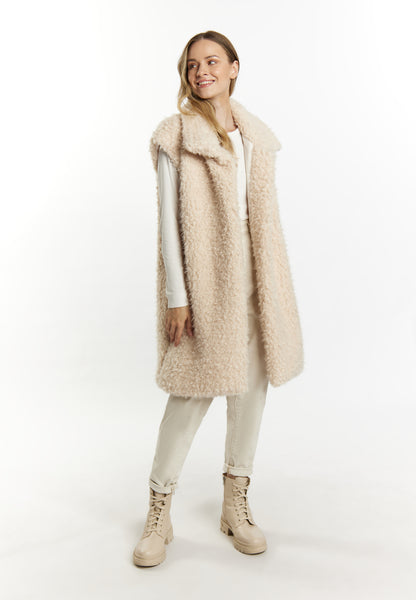 DreiMaster Vintage Damen Lange Weste Aus Kunstpelz