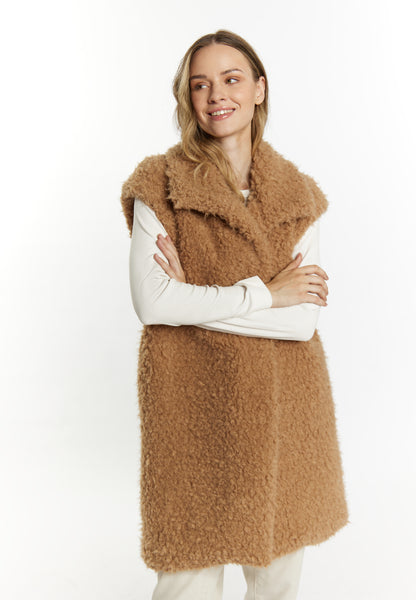 DreiMaster Vintage Damen Lange Weste Aus Kunstpelz