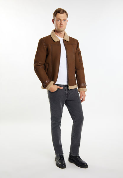 Dreimaster Vintage męska skórzana kurtka