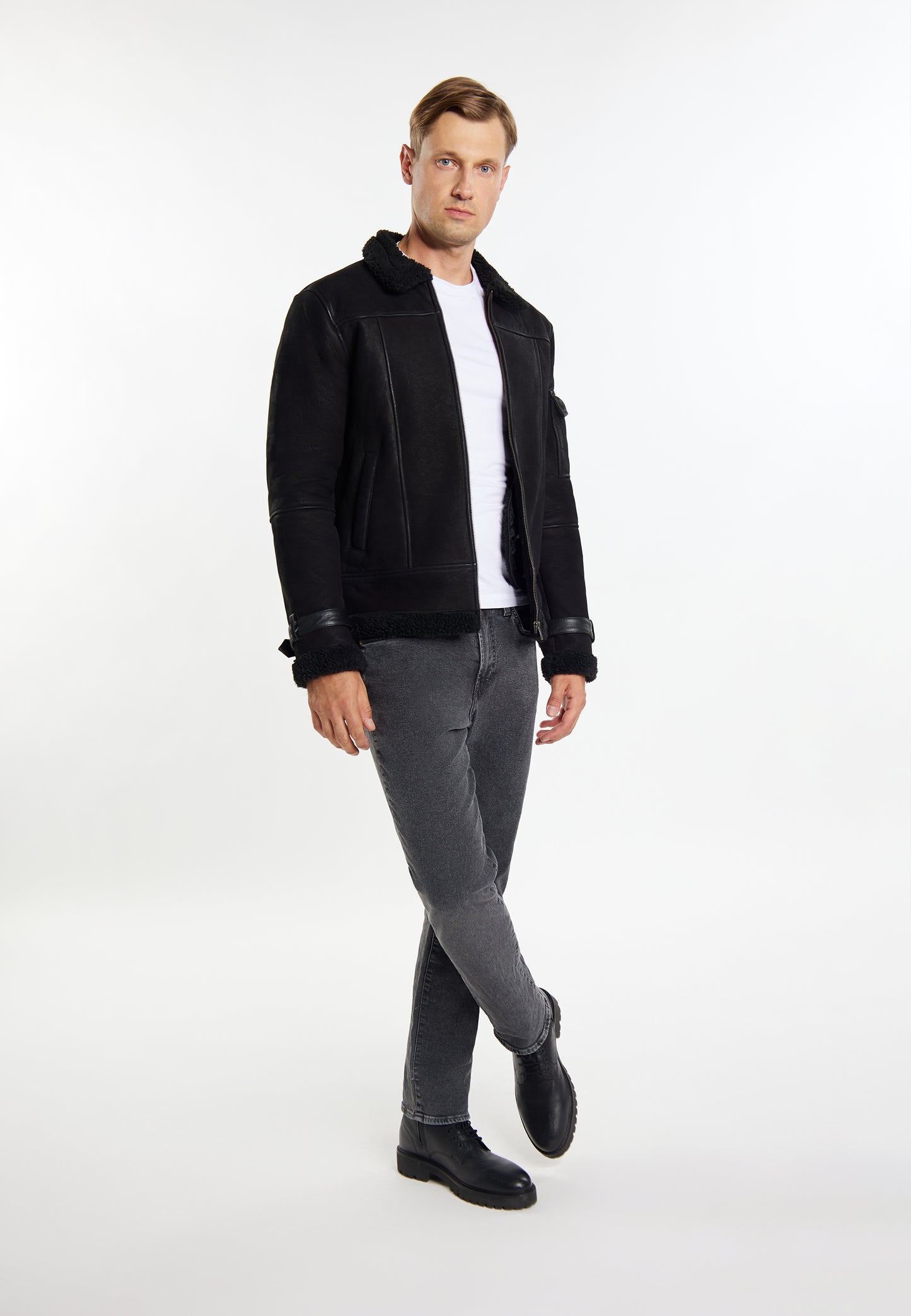 Dreimaster Vintage męska skórzana kurtka