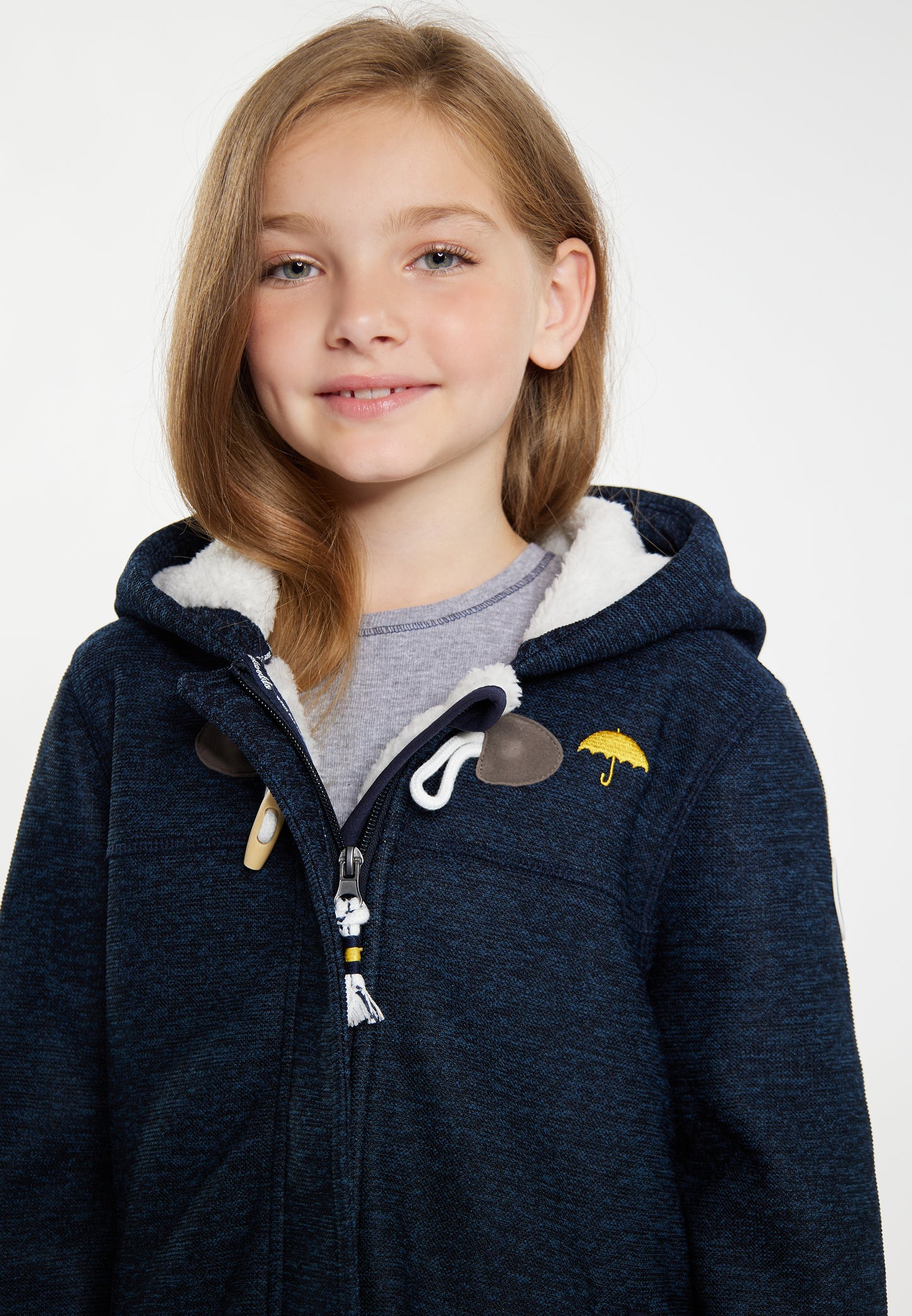 Strickfleece-Dufflecoat für Mädchen