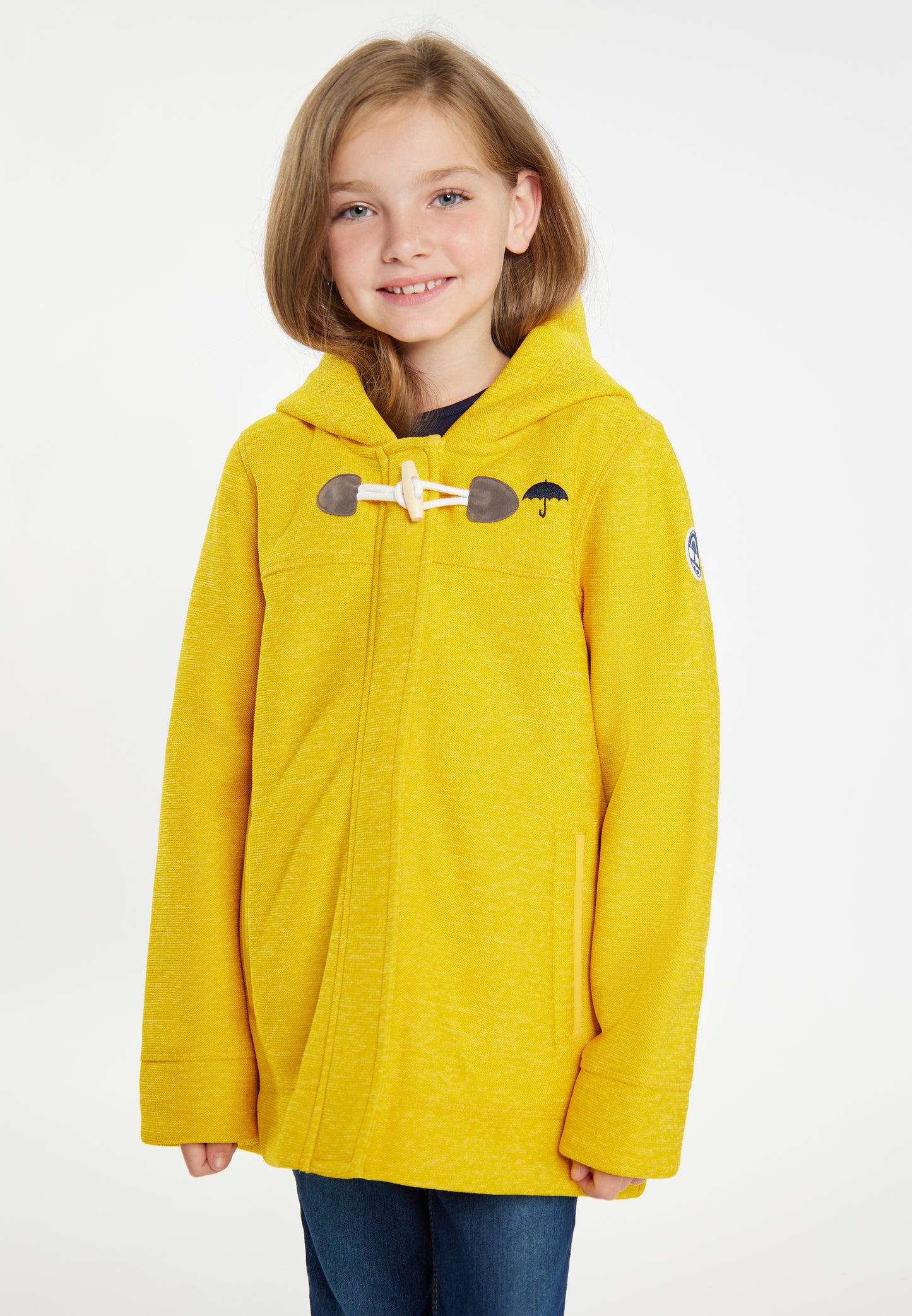 Strickfleece-Dufflecoat für Mädchen