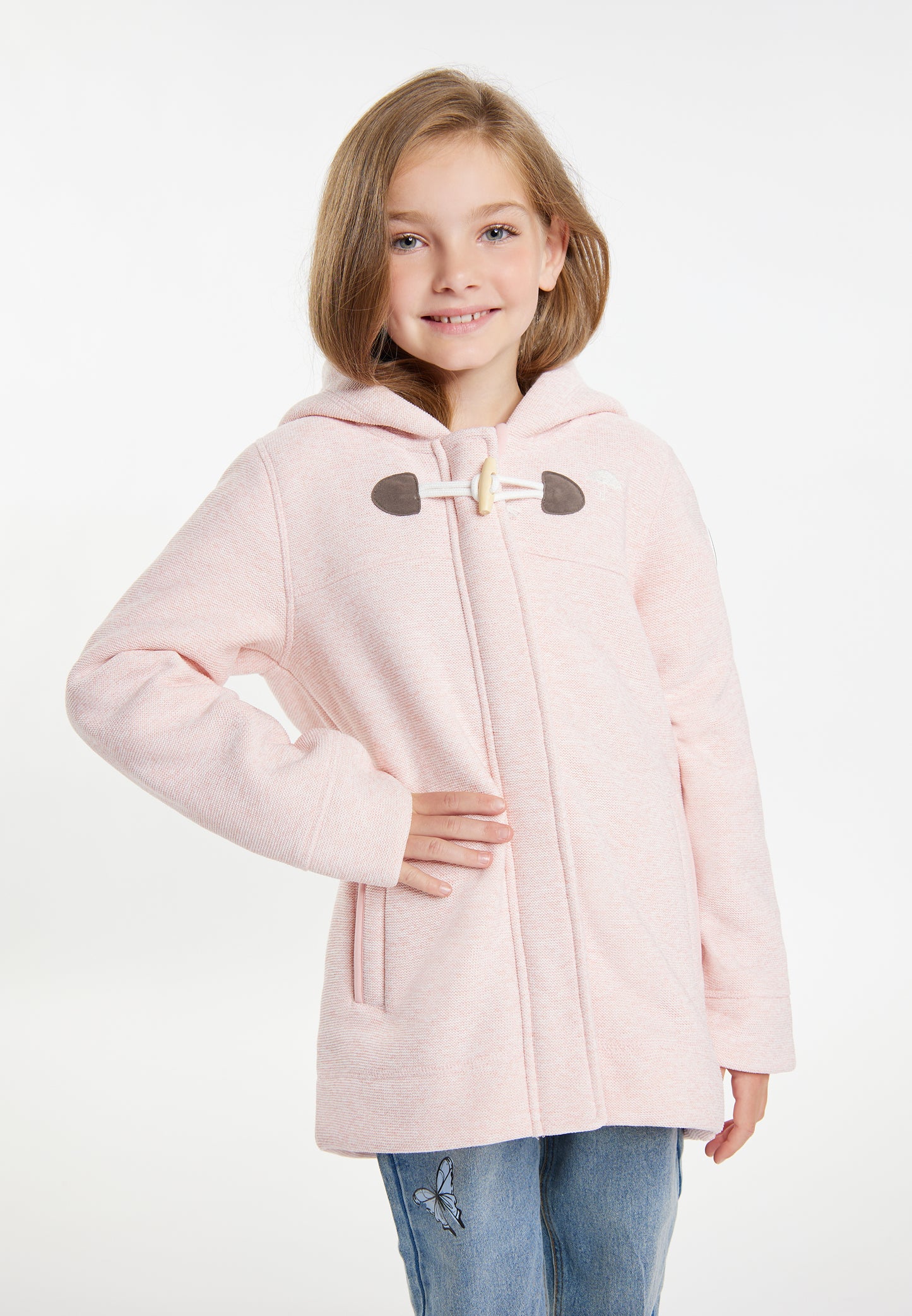 Strickfleece-Dufflecoat für Mädchen