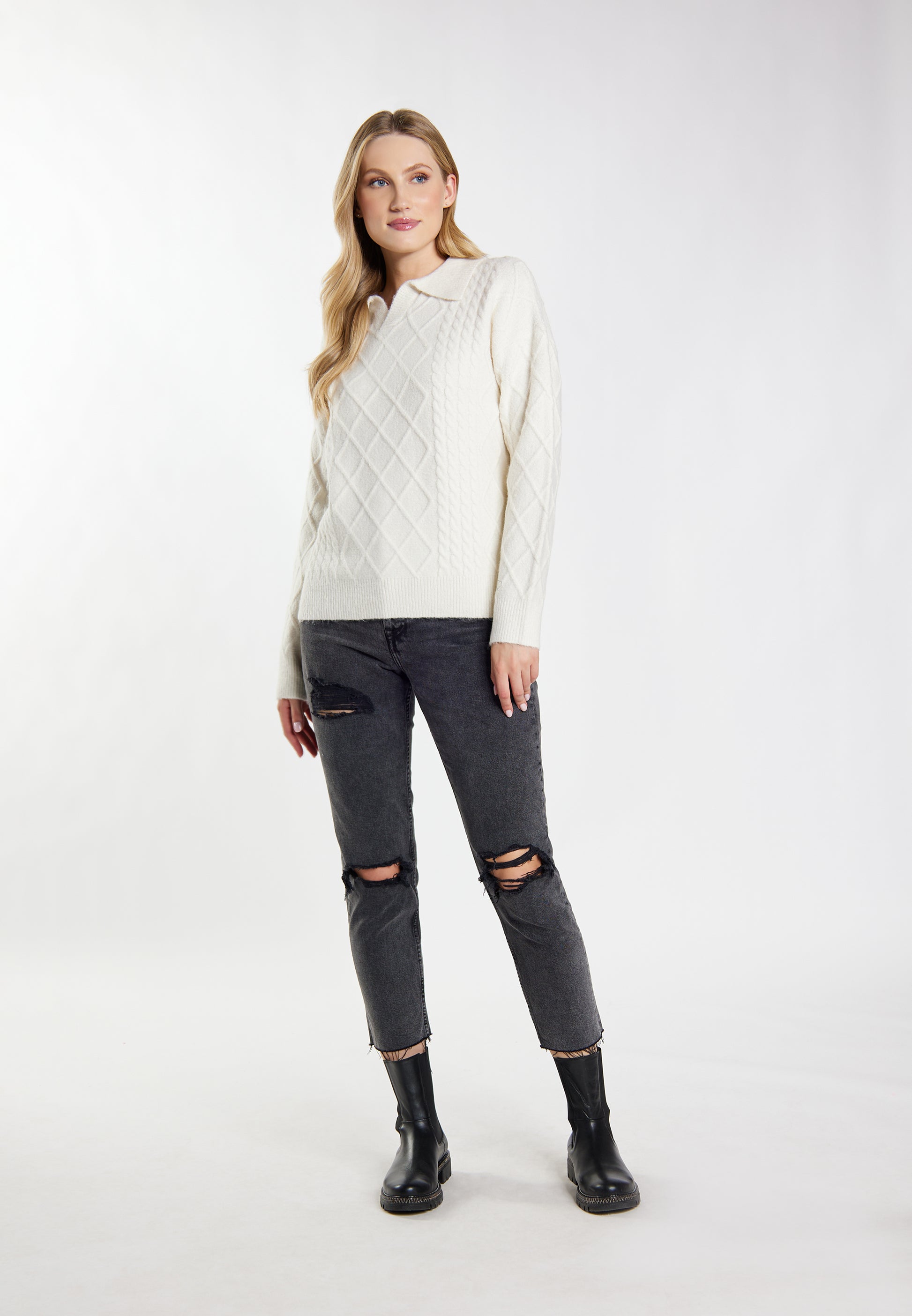 DreiMaster Vintage sweter damski z dzianiny