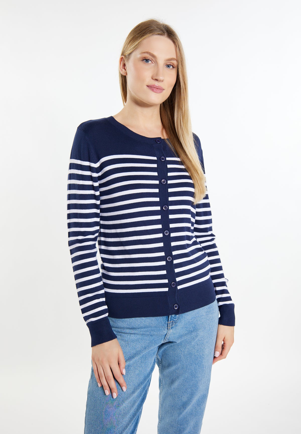 DreiMaster Maritim Damen-Strickjacke + Einkaufstasche – SET