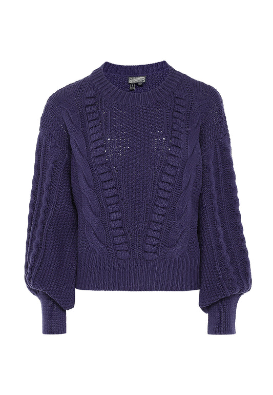 Dreimaster Vintage-Pullover mit Zopfstrick