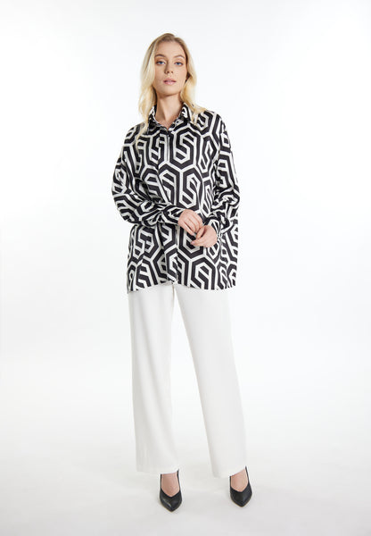 DreiMaster Klassik Damen Hemd Bluse + Einkaufstaschen Set