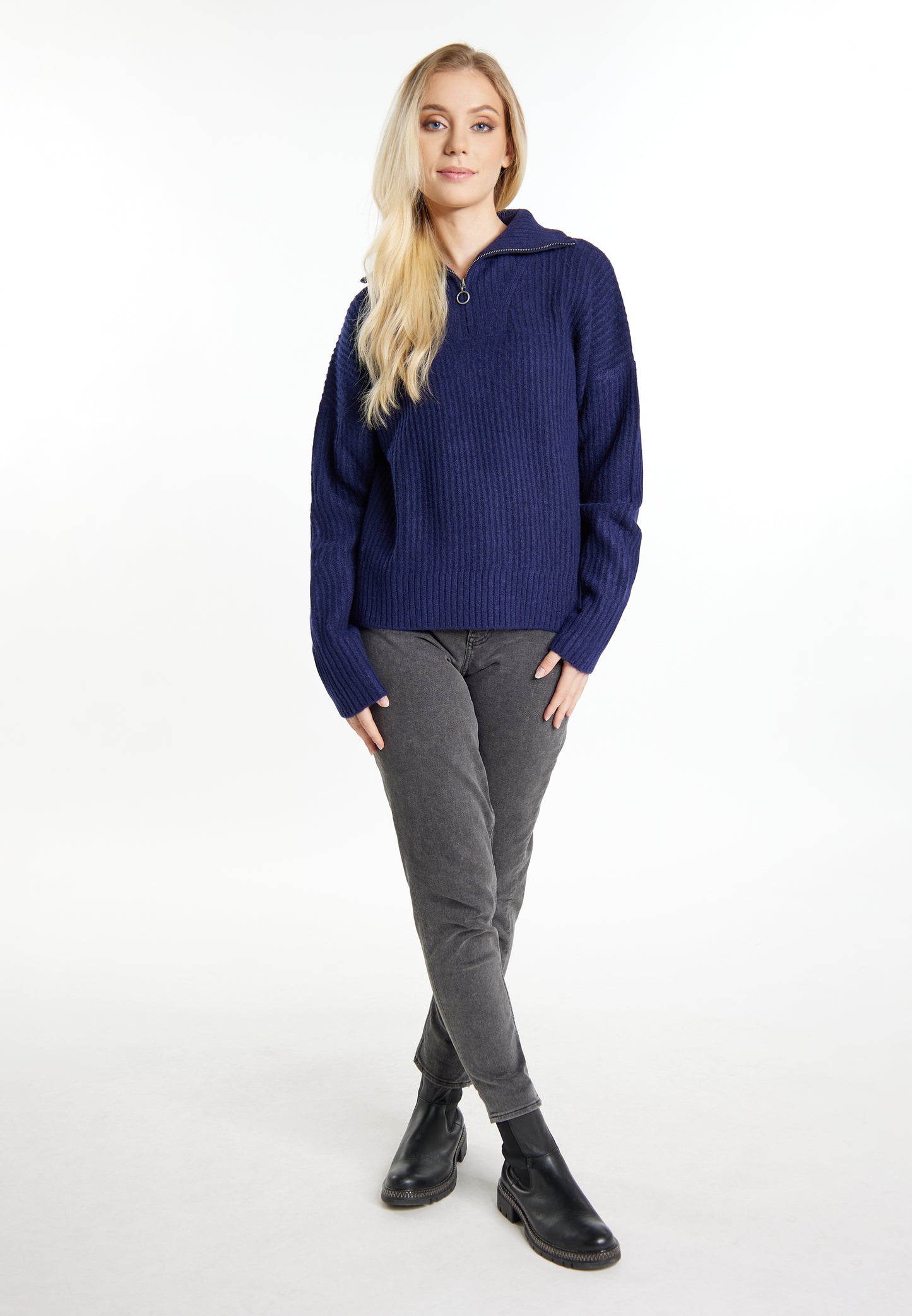 Dreimaster vintage Women's Rib Knit Troyer