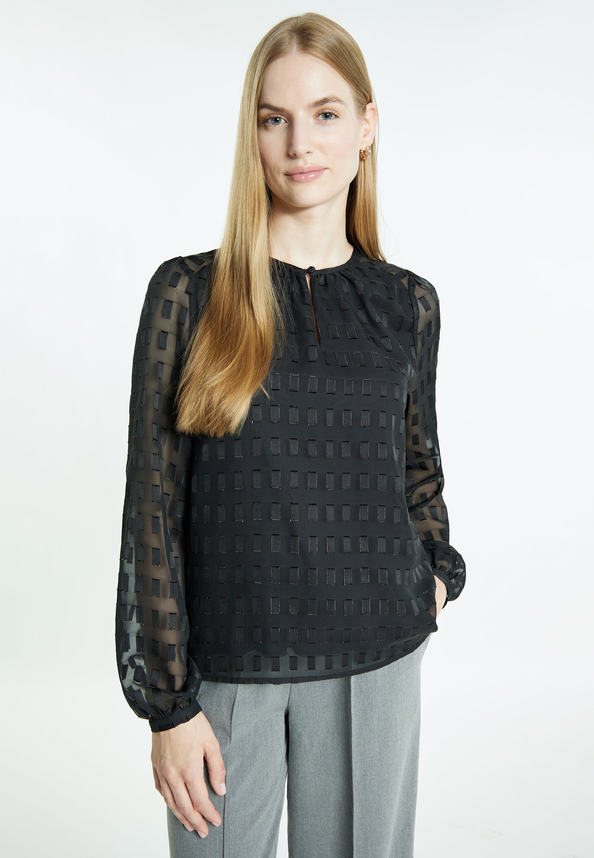 DreiMaster Klassik Damen Langarmbluse