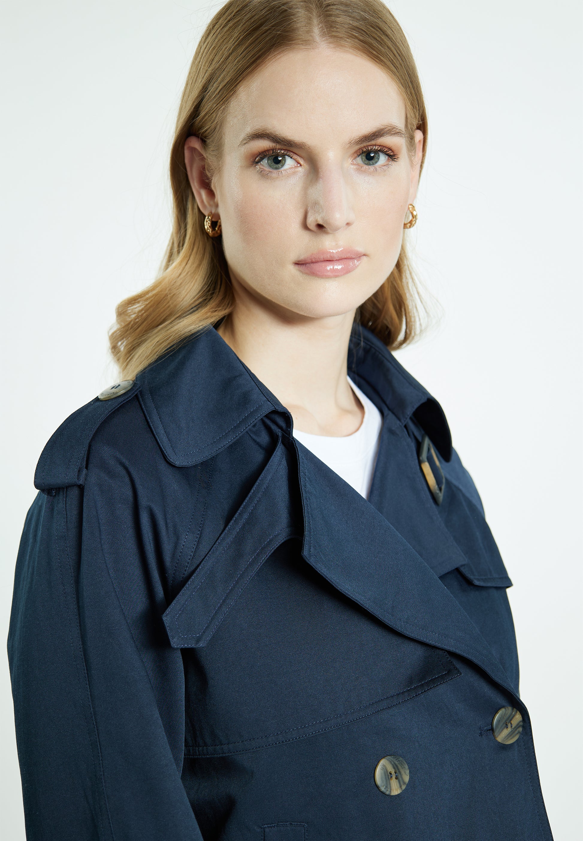 Dreimaster Vintage Damen kurze Trenchjacke