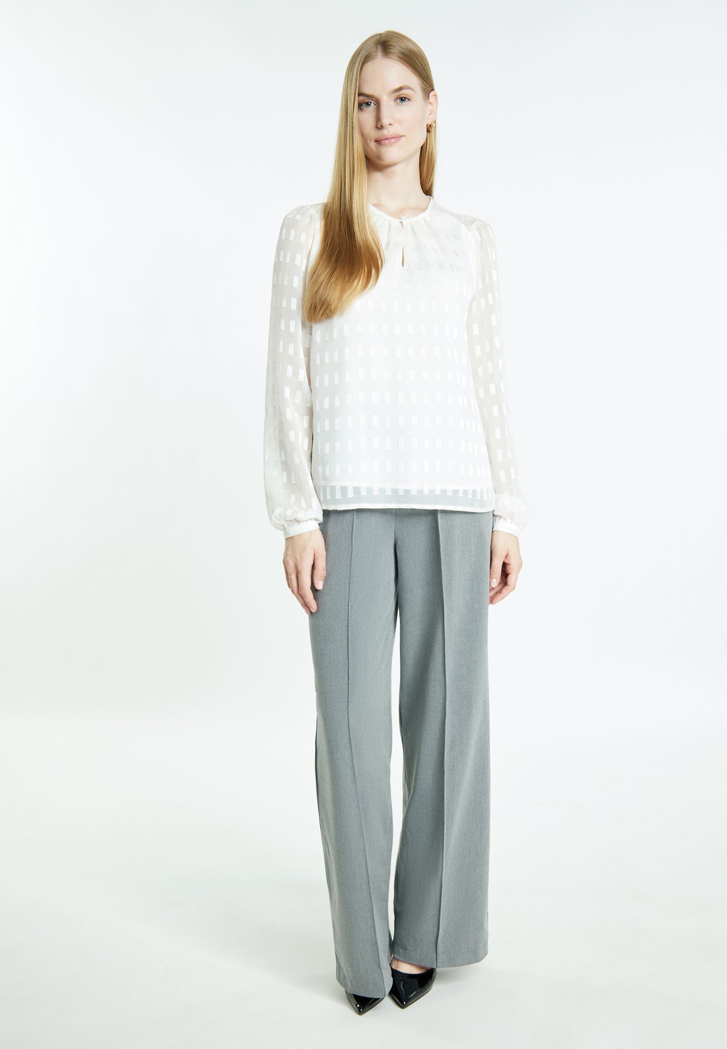 DreiMaster Klassik Damen Langarmbluse