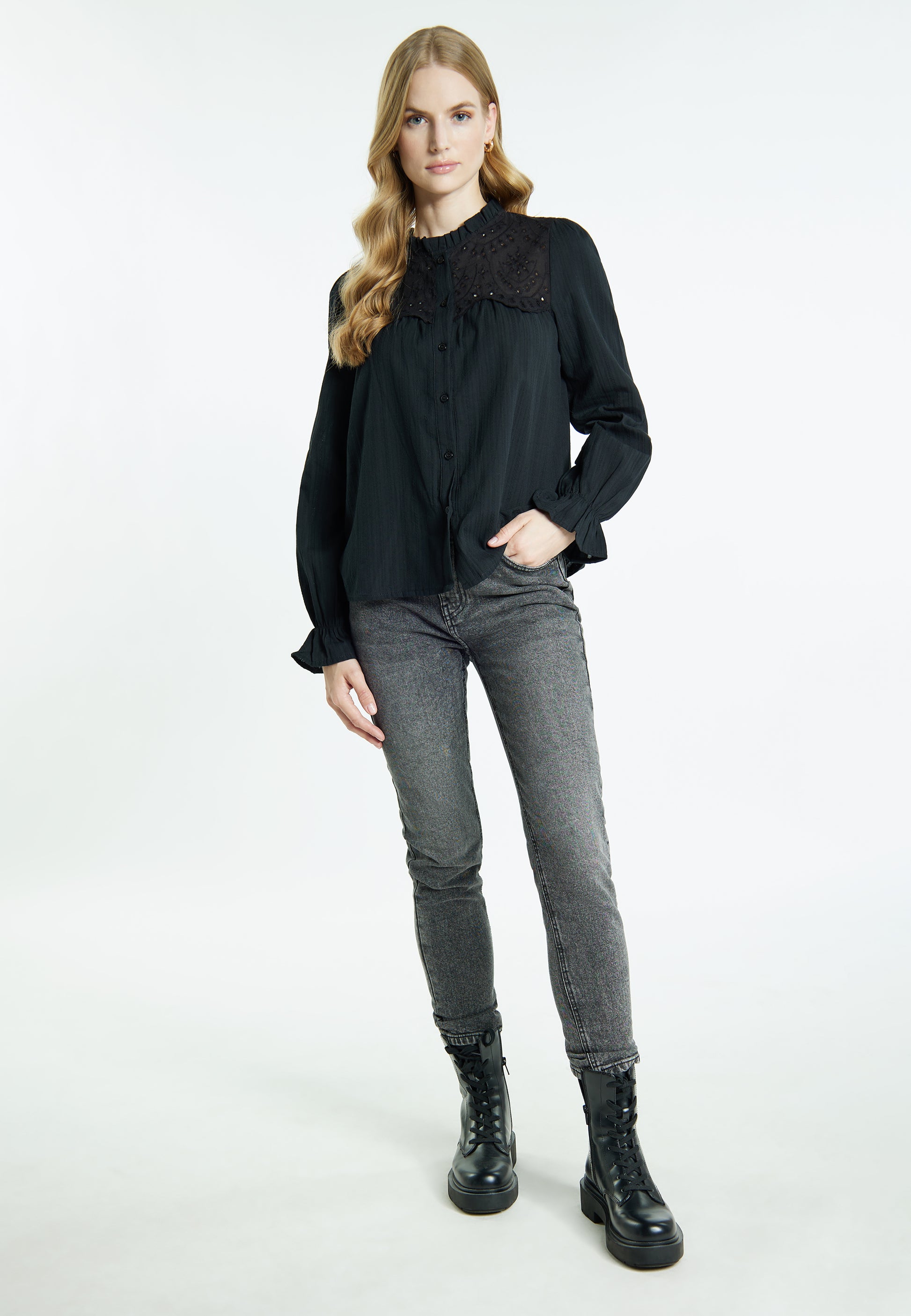 DreiMaster Vintage bluzka z długim rękawem damska