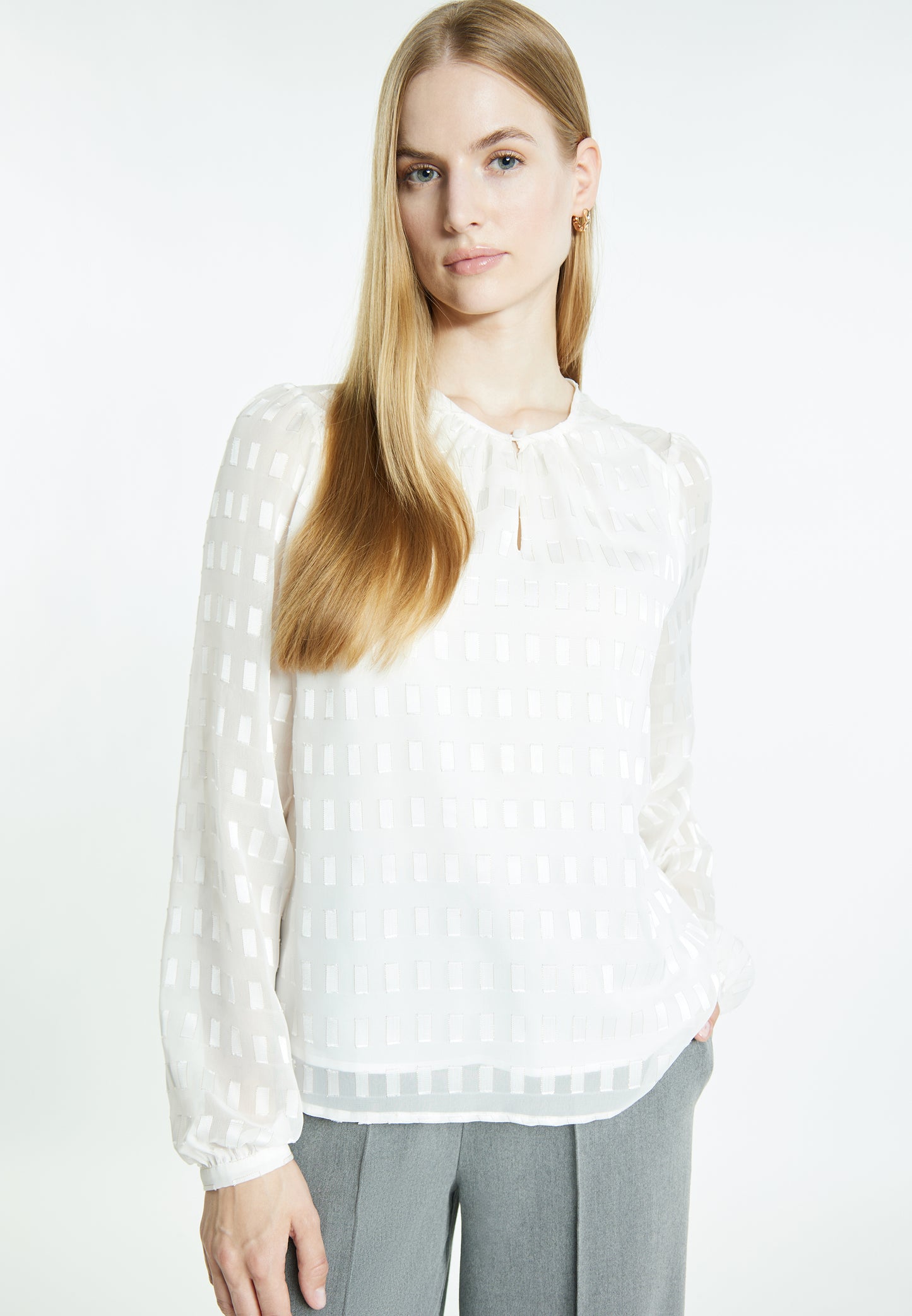 DreiMaster Klassik Damen Langarmbluse