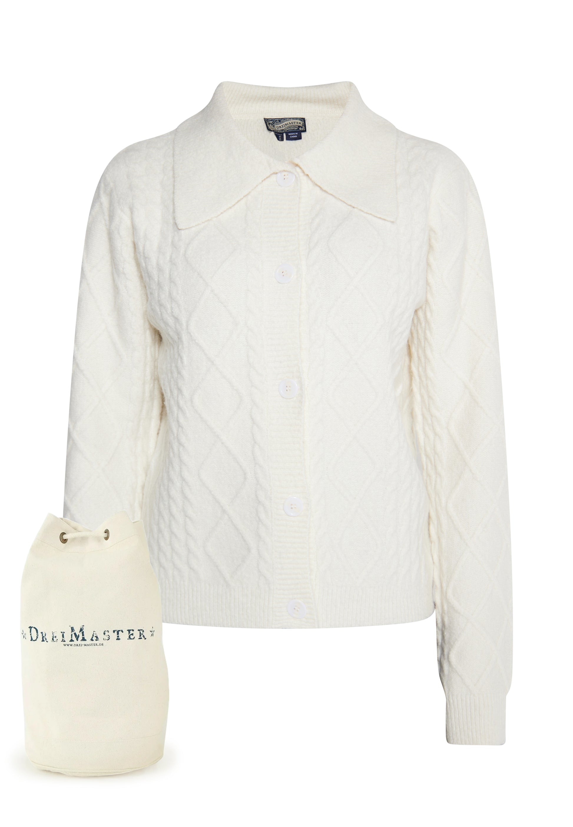 DreiMaster Vintage Women's Strickjacke + Shopping Bag - SET