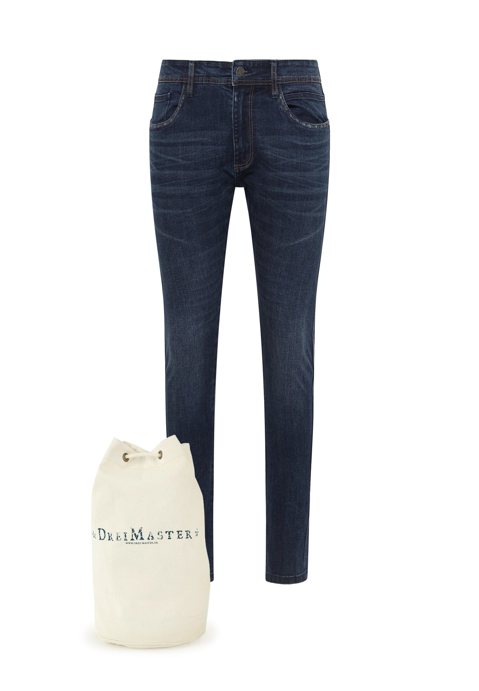 DreiMaster Maritim Herrenjeans + Einkaufstaschen-Set
