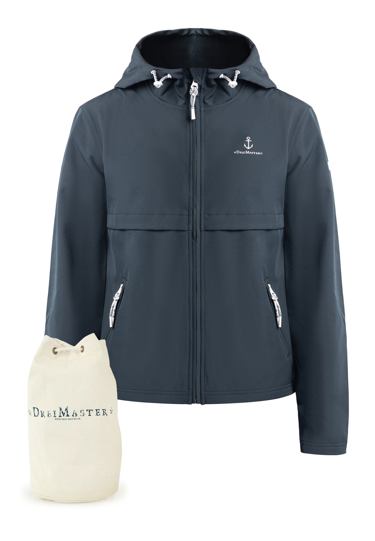 DreiMaster Maritim Herren-Anorak + Einkaufstasche – SET