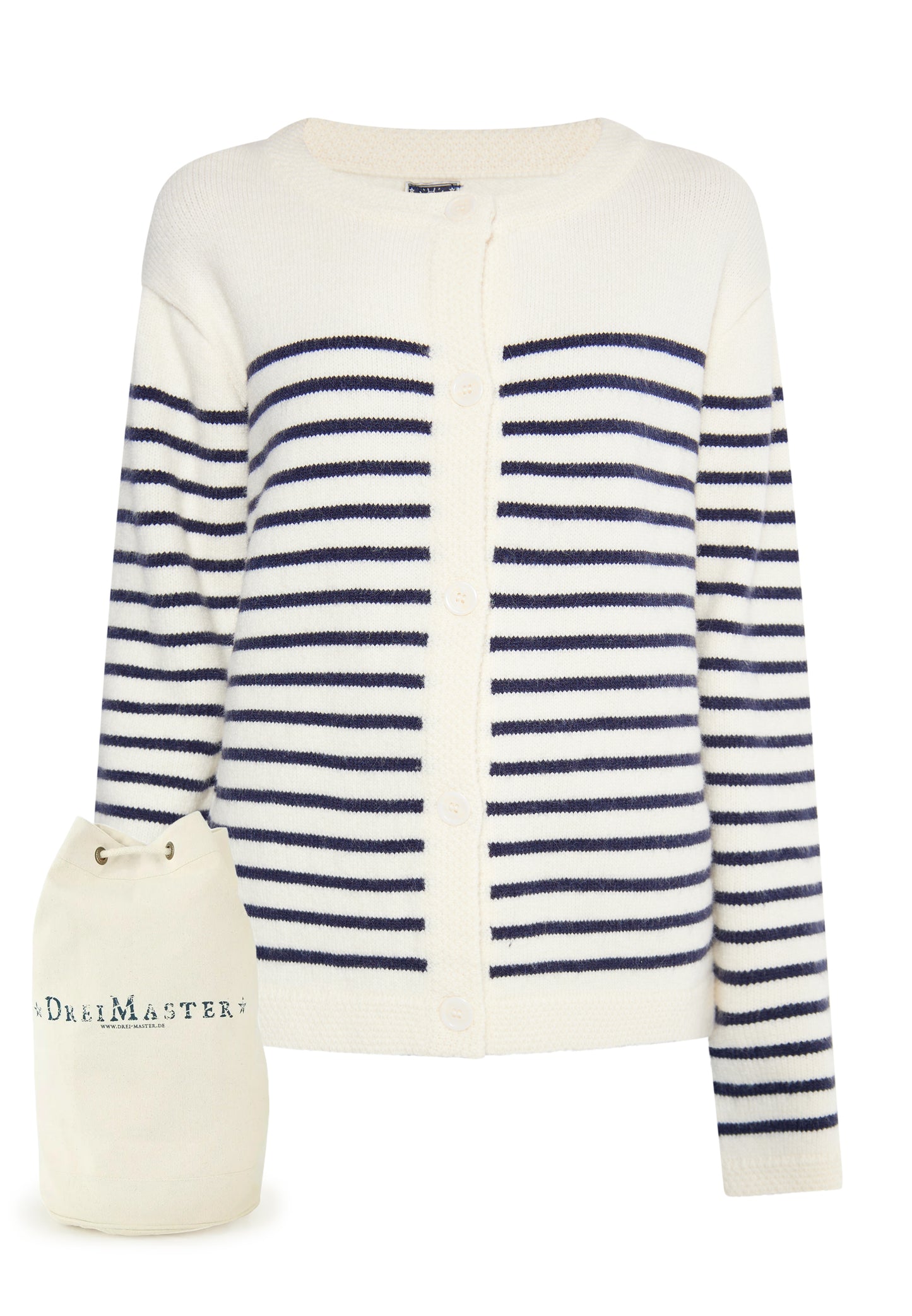 DreiMaster Maritim Damen-Cardigan + Einkaufstaschen-Set
