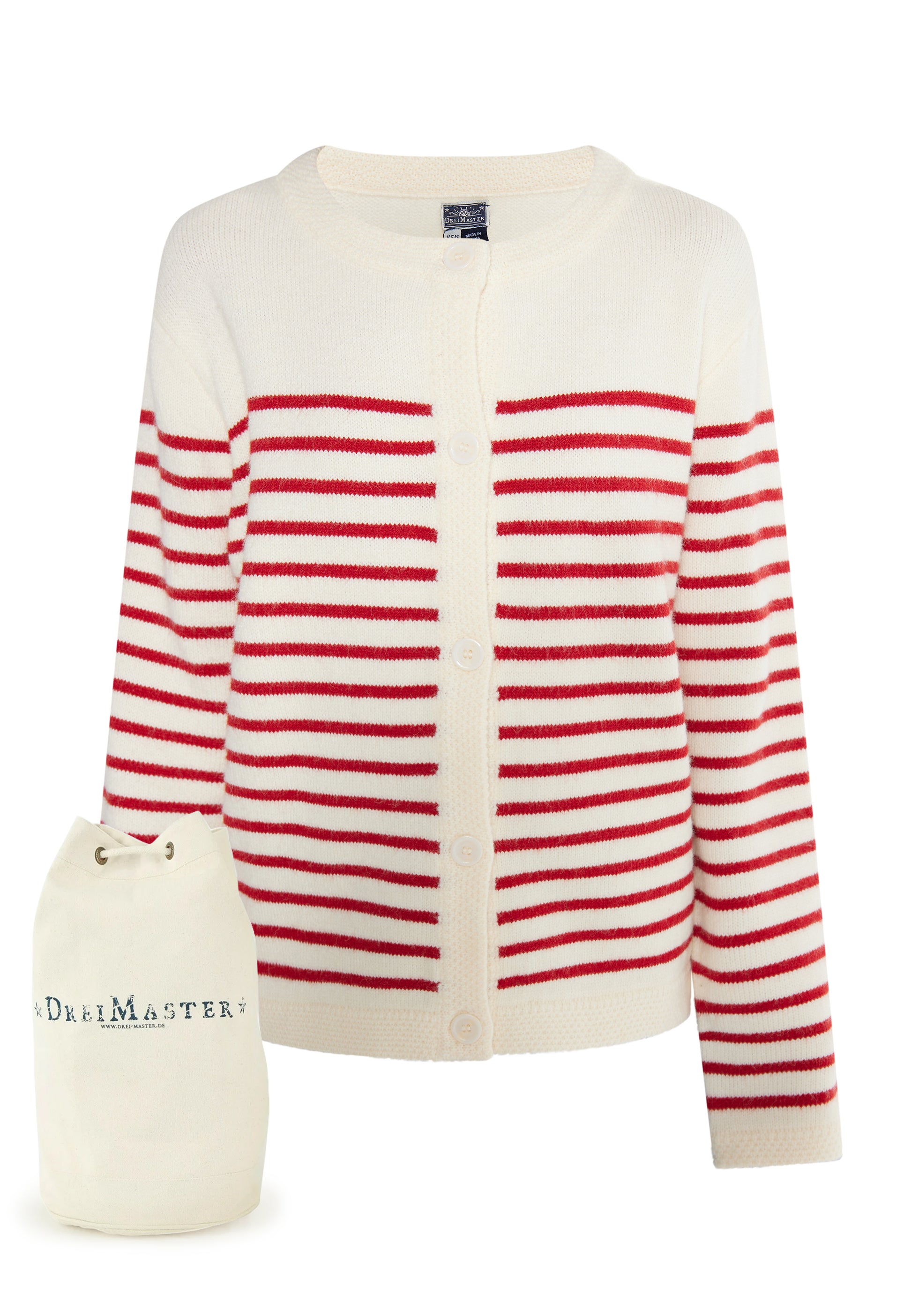 DreiMaster Maritim Damen-Cardigan + Einkaufstaschen-Set