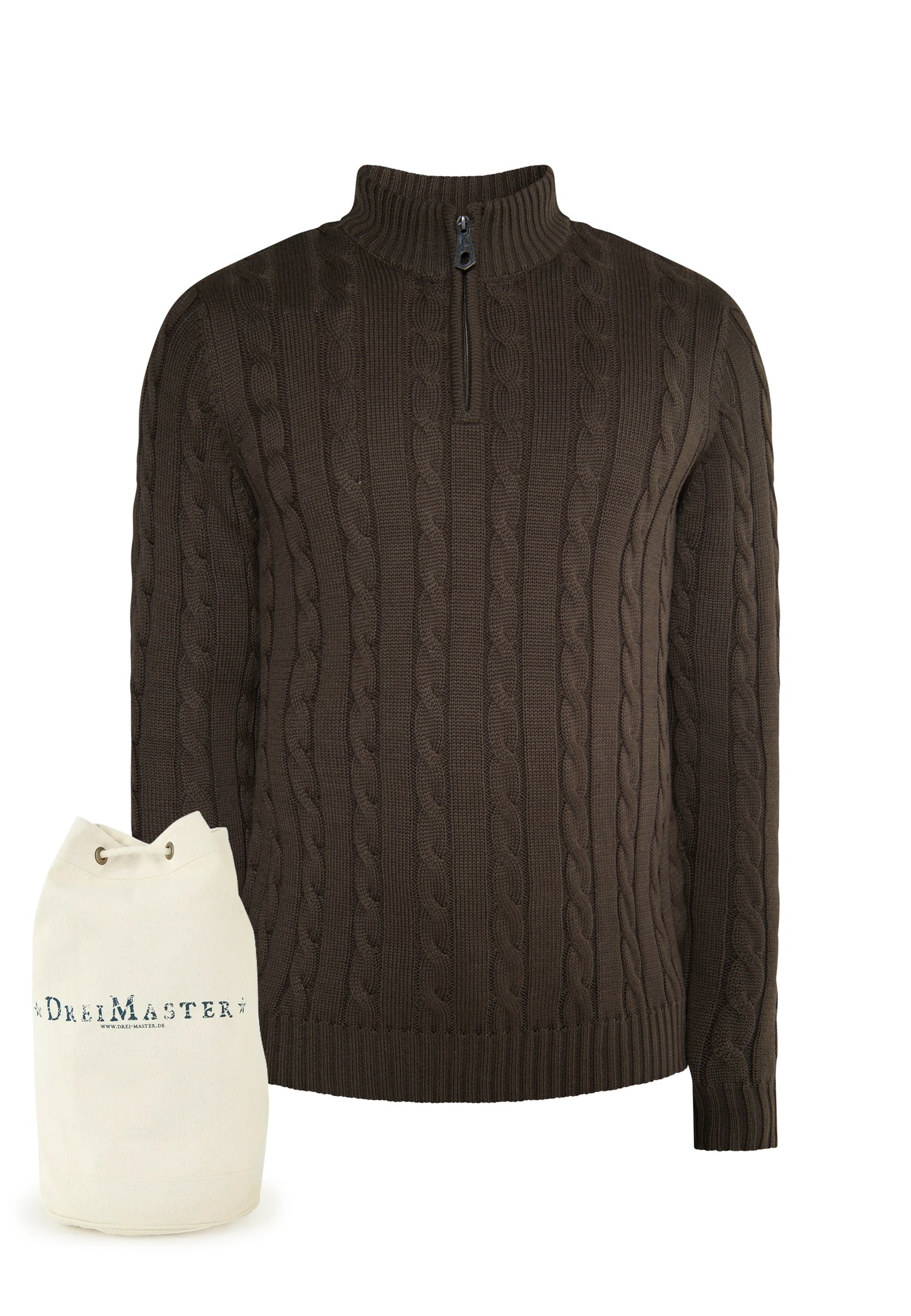 Dreimaster vintage Men's Knitted Sweater + Shopping Bag - Set