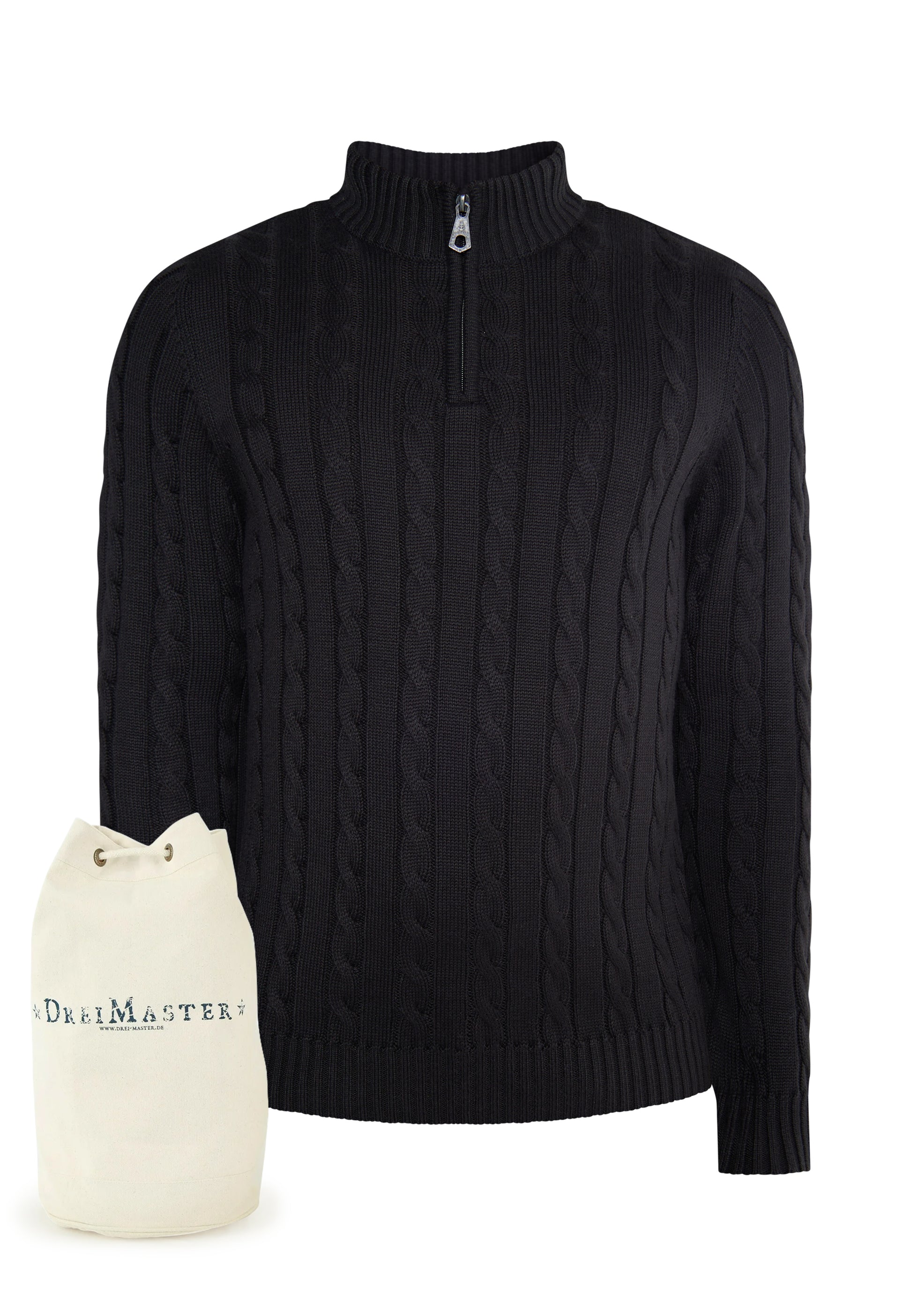 Dreimaster vintage Men's Knitted Sweater + Shopping Bag - Set