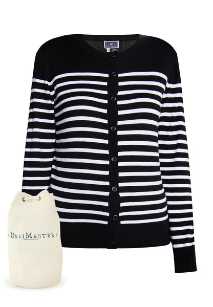 DreiMaster Maritim Damen-Strickjacke + Einkaufstasche – SET