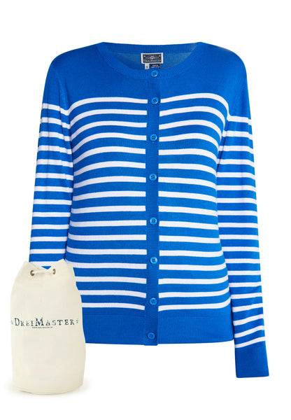 DreiMaster Maritim Damen-Strickjacke + Einkaufstasche – SET