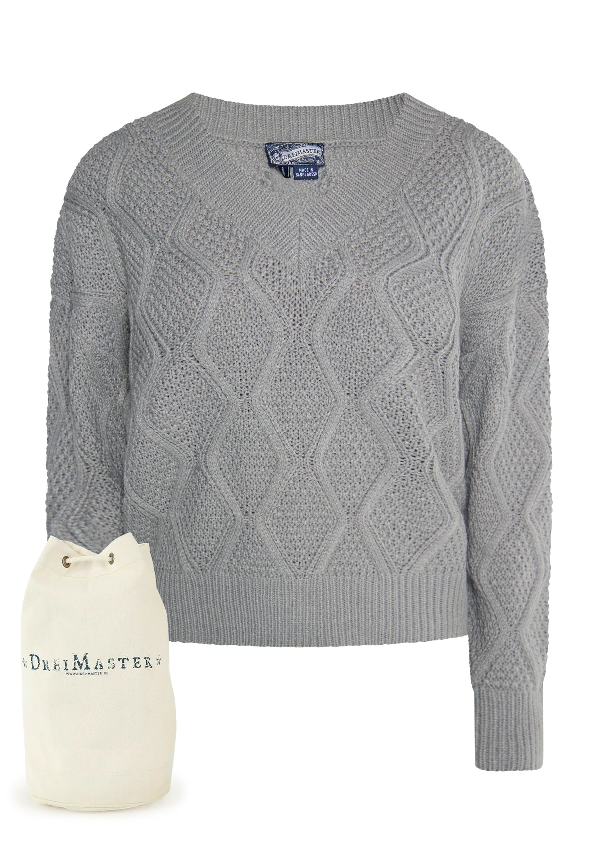 DreiMaster Vintage Women's Strickpullover + Shopping Bag - SET