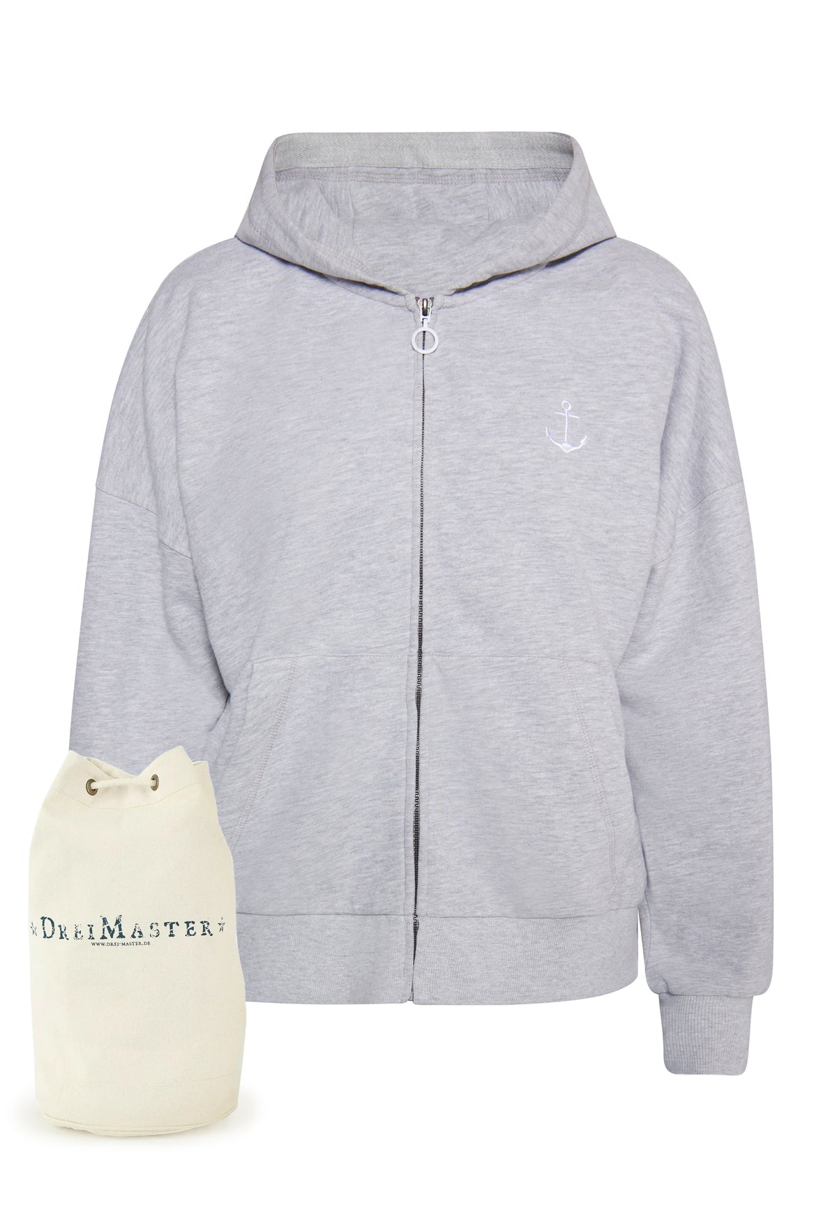 DreiMaster Maritim Damen-Kapuzenjacke + Einkaufstasche – SET