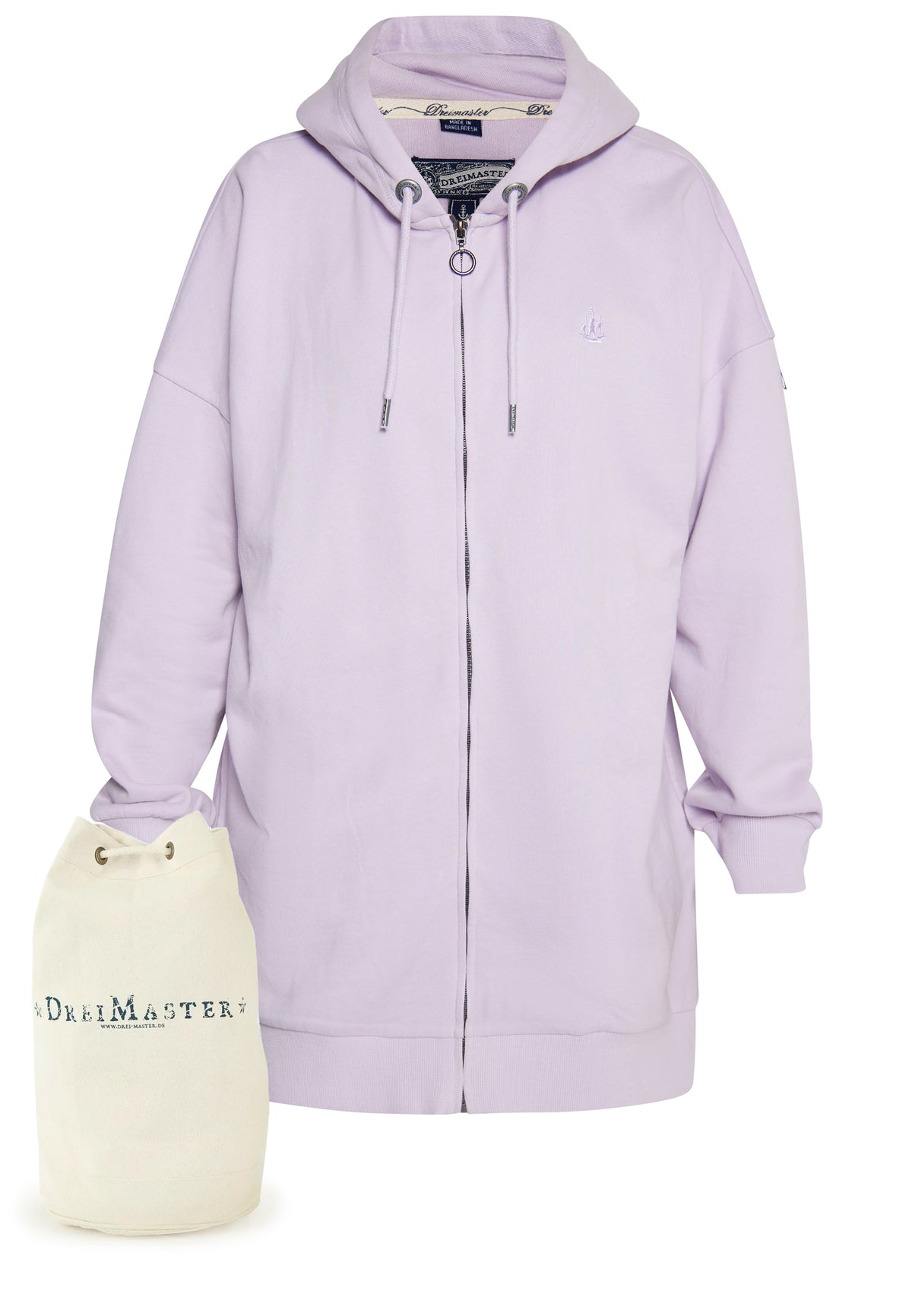DreiMaster Vintage Women's Lange Sweat Kapuzenj + Shopping Bag - SET