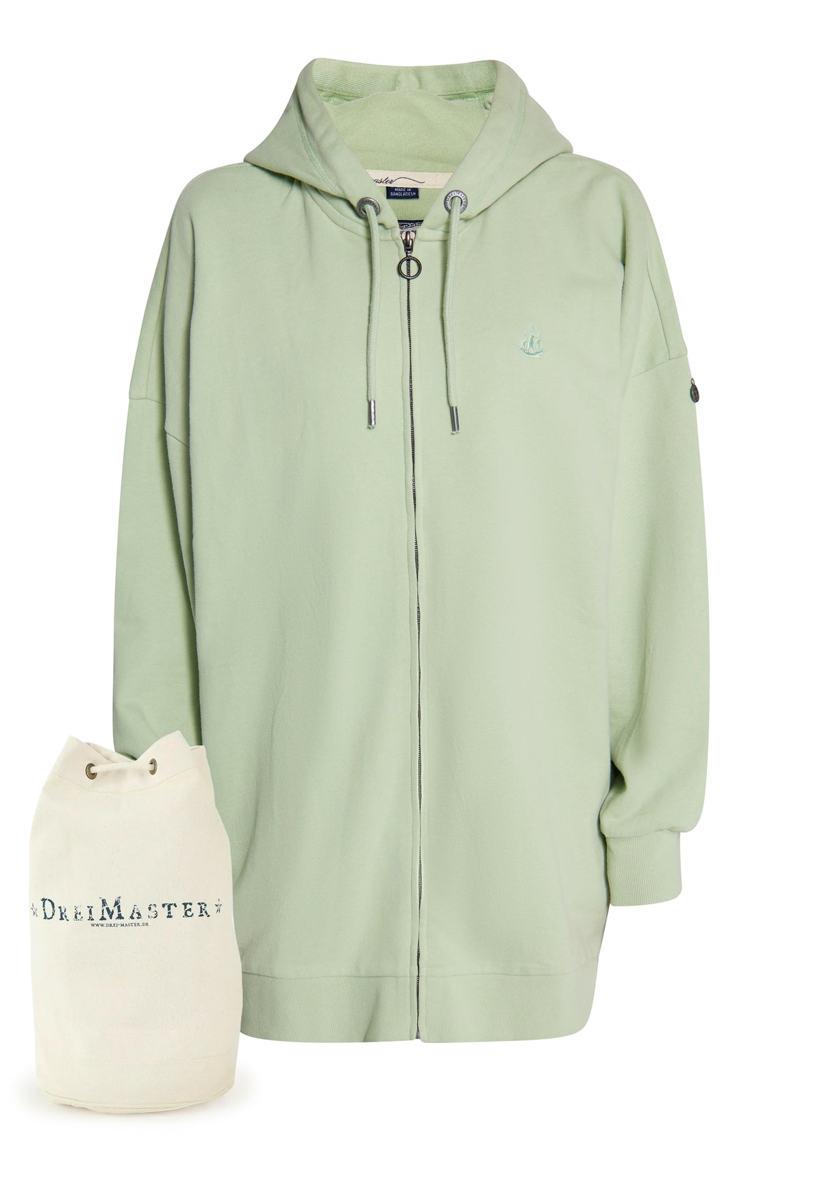 DreiMaster Vintage Women's Lange Sweat Kapuzenj + Shopping Bag - SET