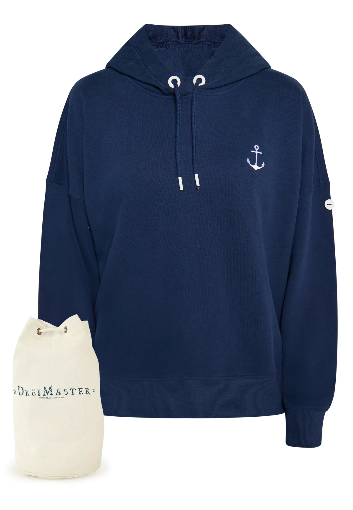 DreiMaster Maritim Kobiety Bluza z kapturem + torba zakupowa - ZESTAW